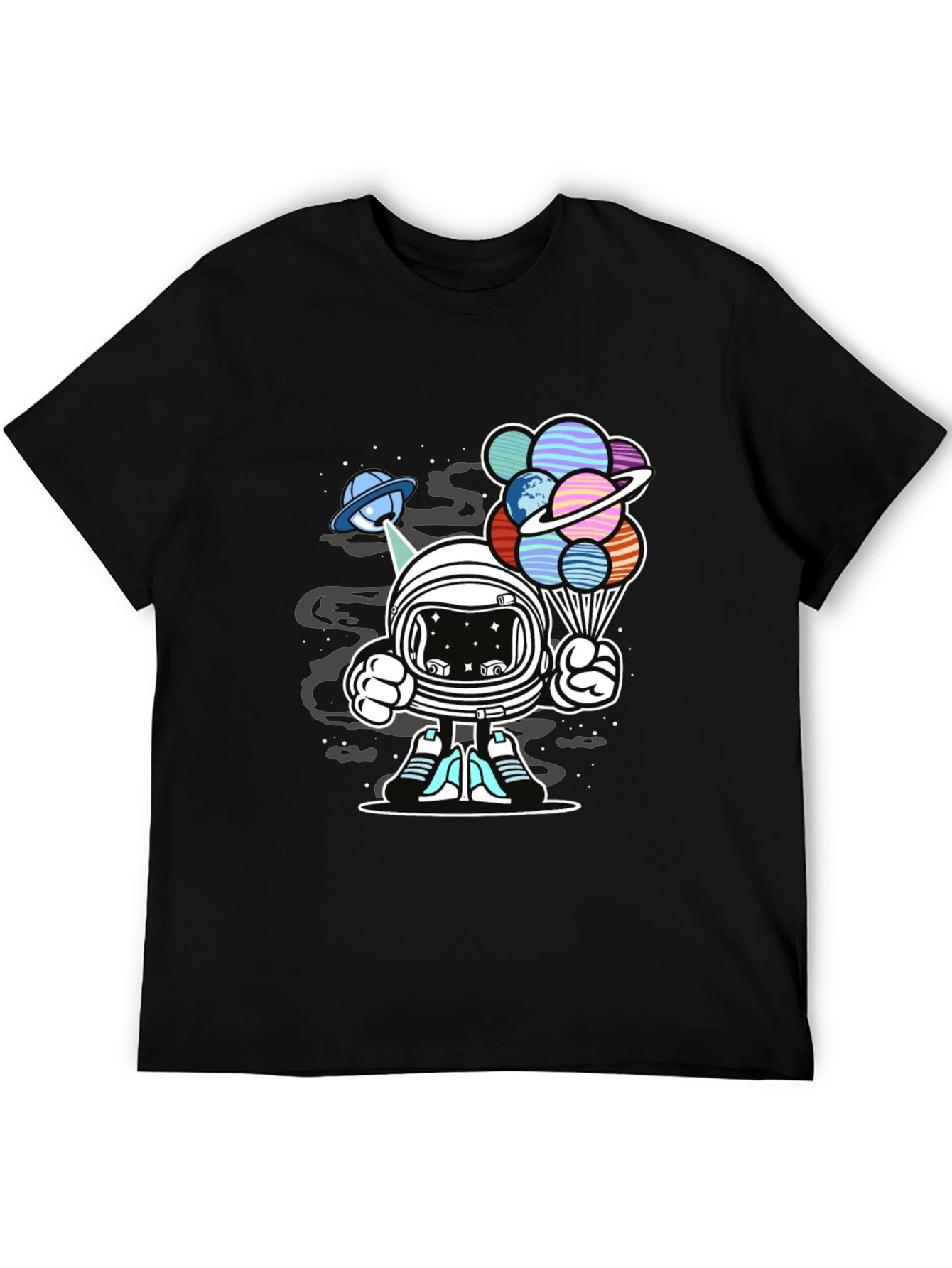 Astronaut Planet Balloons Graphic Tee