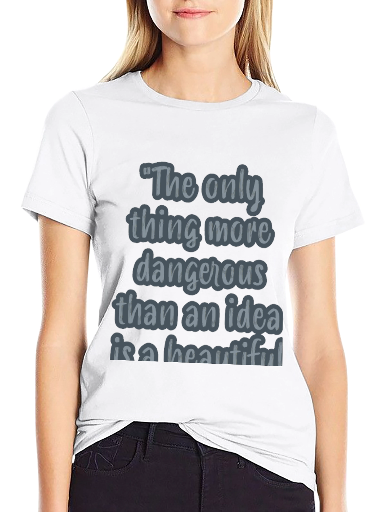 Dangerous Idea Quote Graphic Tee - Casual Black T-Shirt