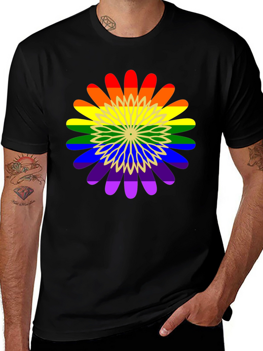 Rainbow Flower Graphic Tee - Pride Apparel