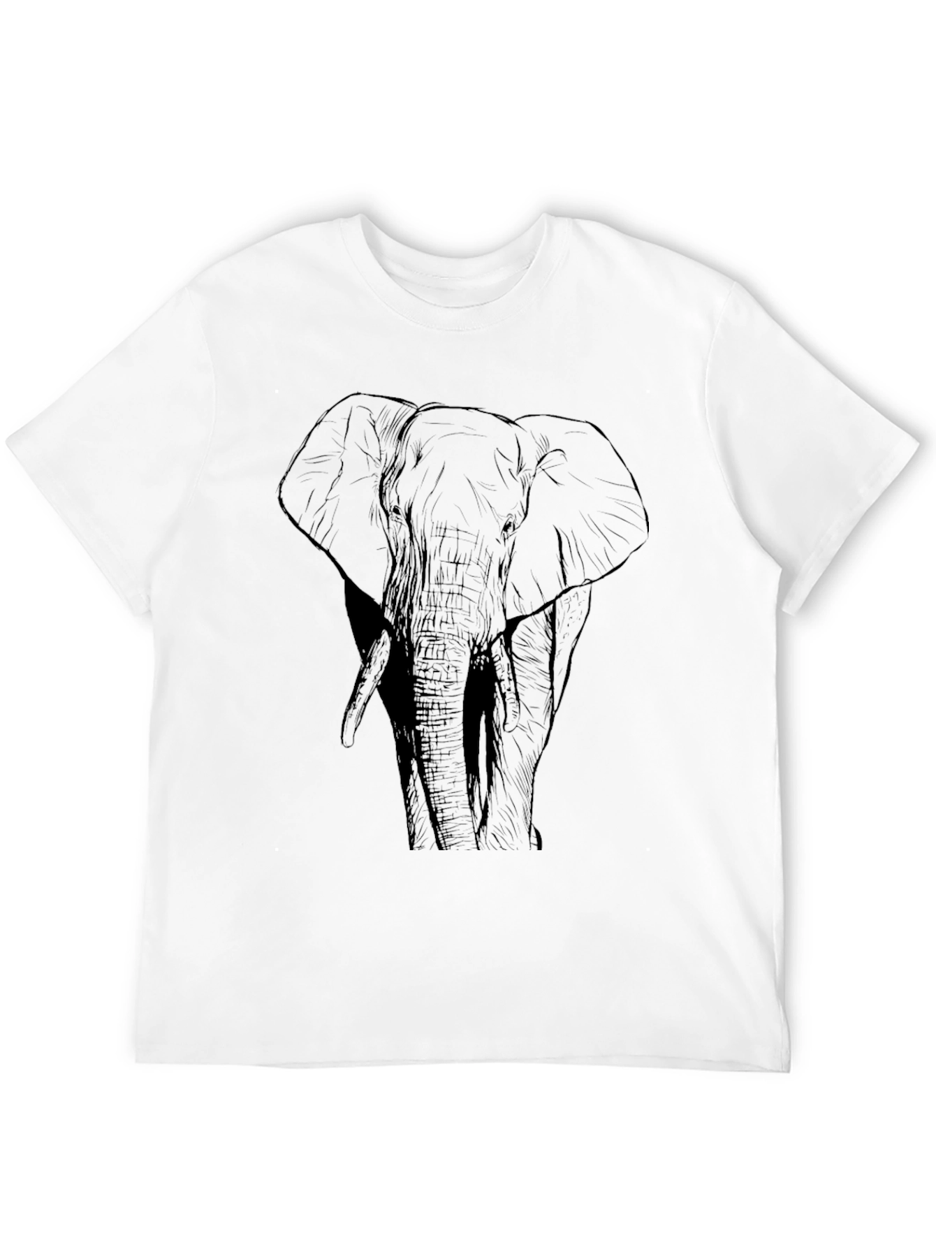 Elephant Graphic Print Black T-Shirt