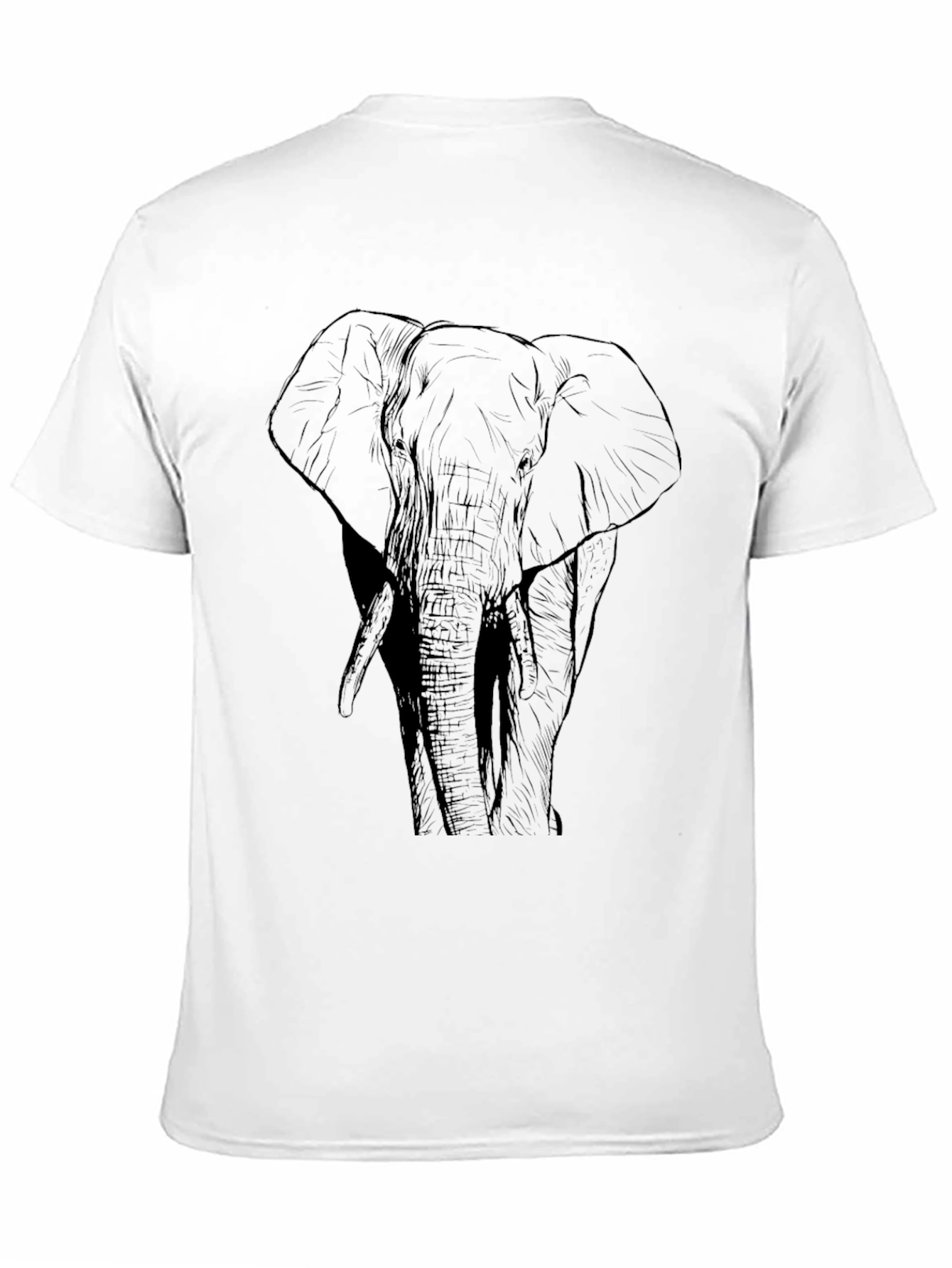 Elephant Graphic Print Black T-Shirt