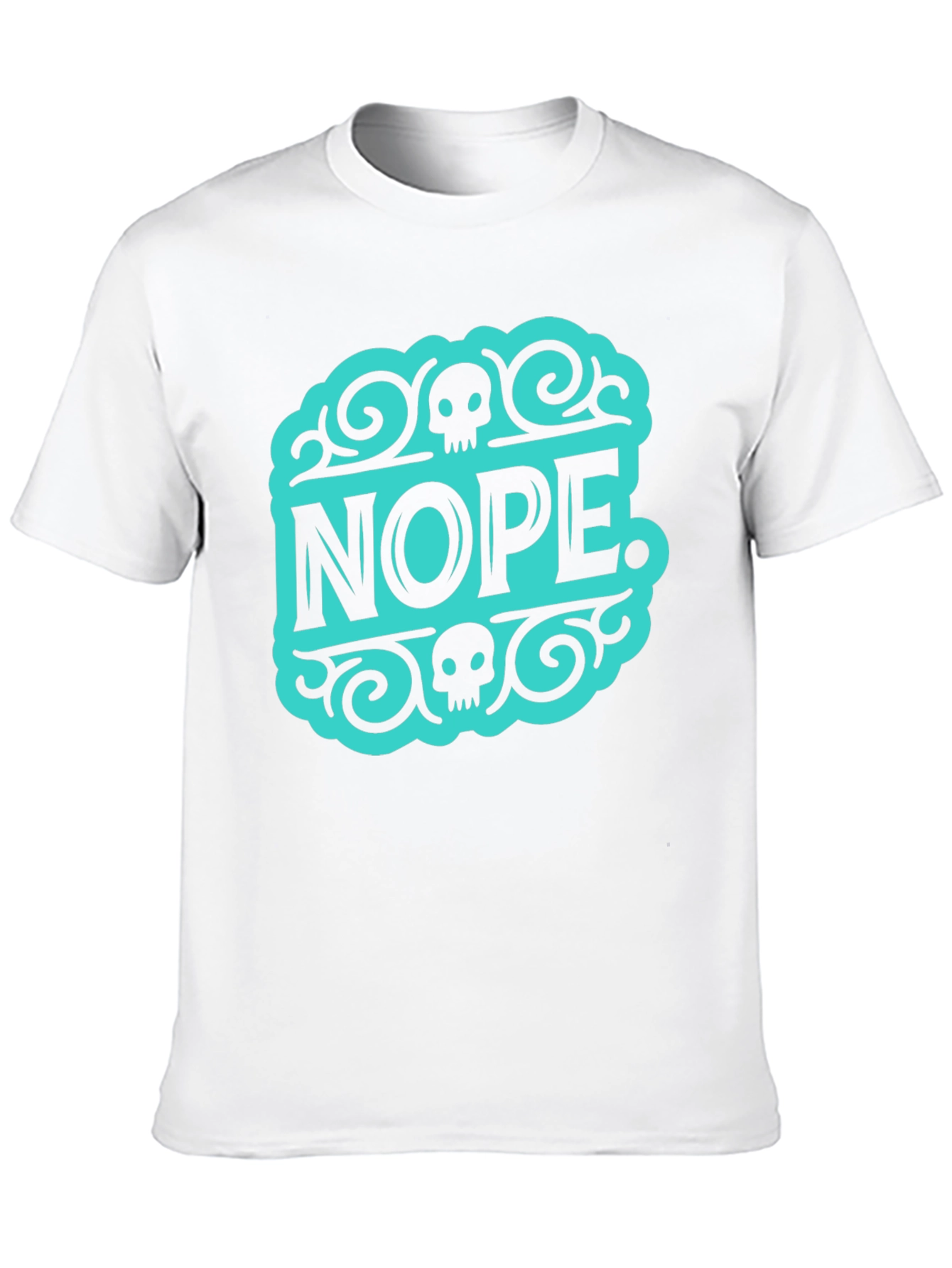Nope Skull Graphic Tee - Black Cotton T-Shirt