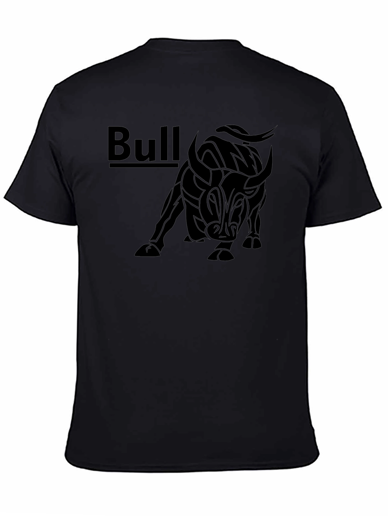 Black Bull Graphic Print Mens T-Shirt