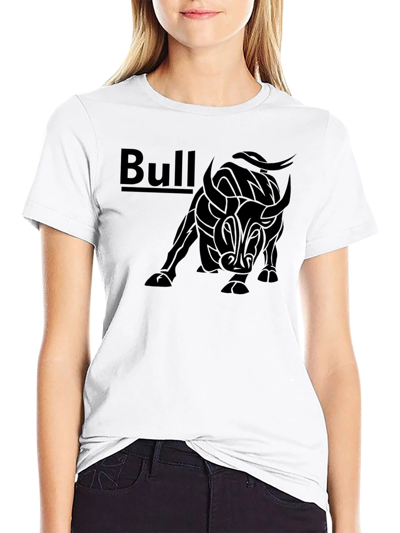 Black Bull Graphic Print Mens T-Shirt