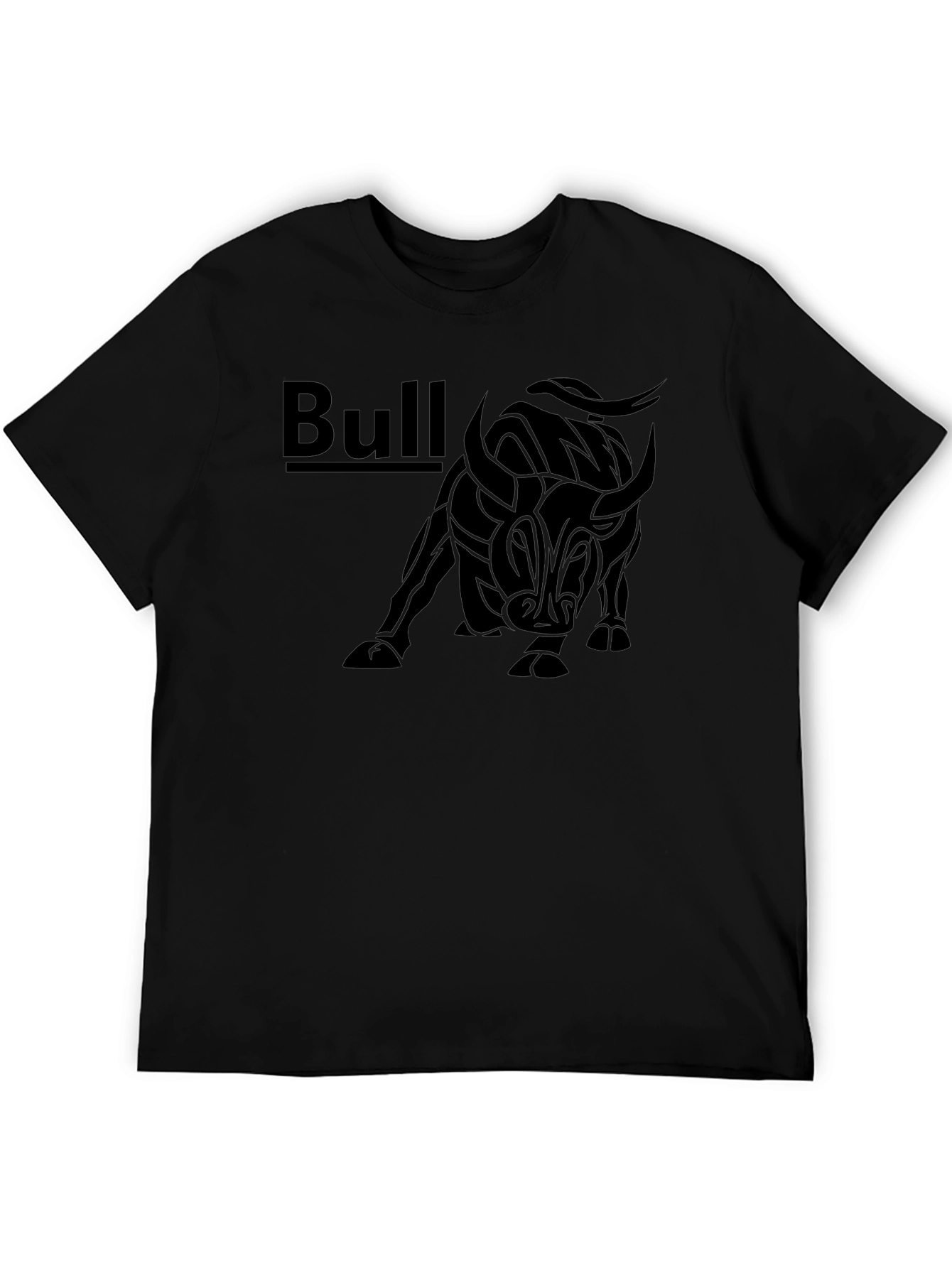 Black Bull Graphic Print Mens T-Shirt