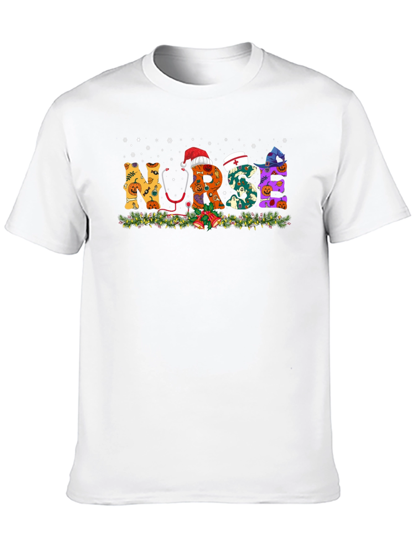Nurse Halloween Christmas Graphic T-Shirt