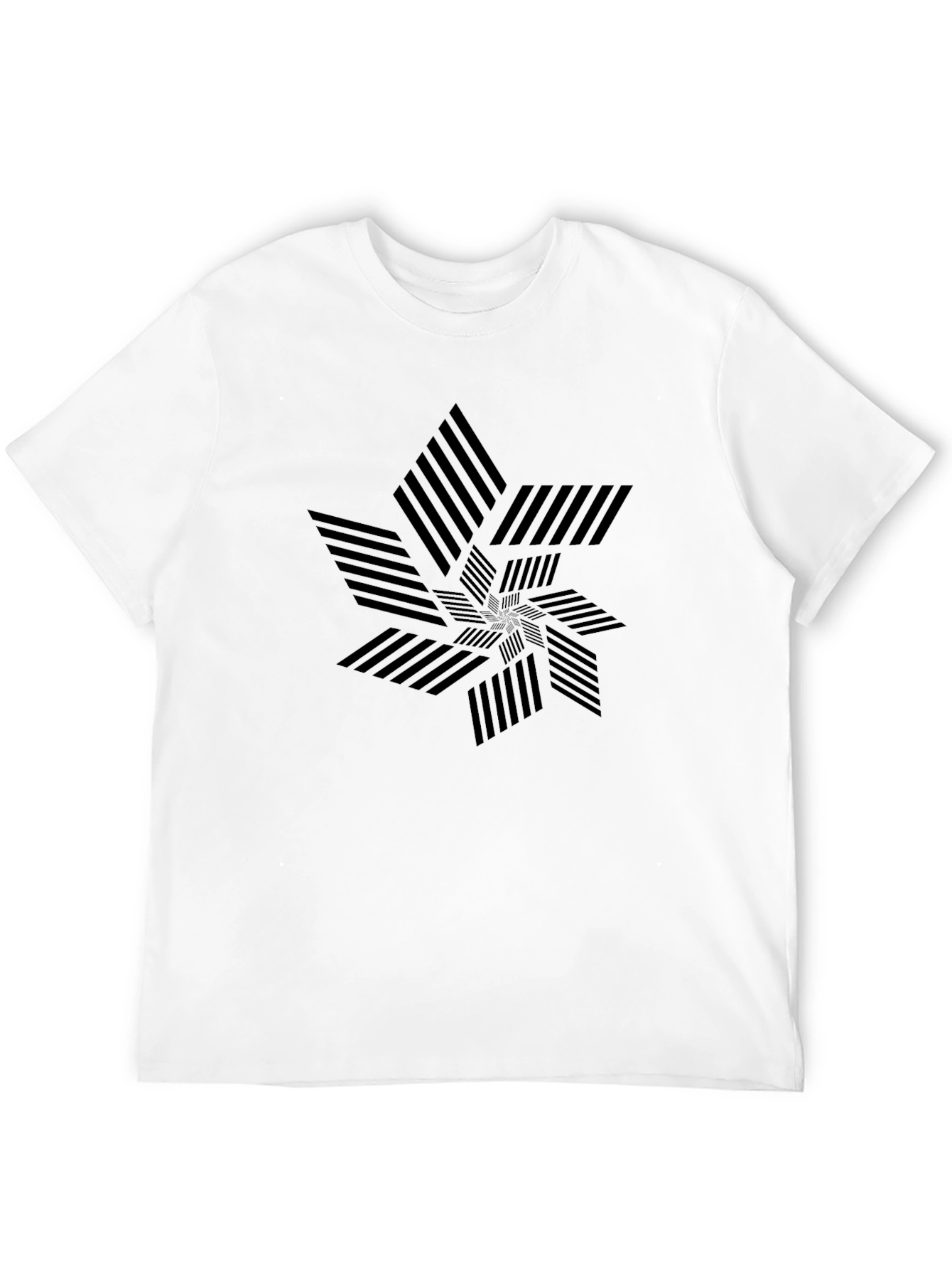 Abstract Geometric Design Black T-Shirt