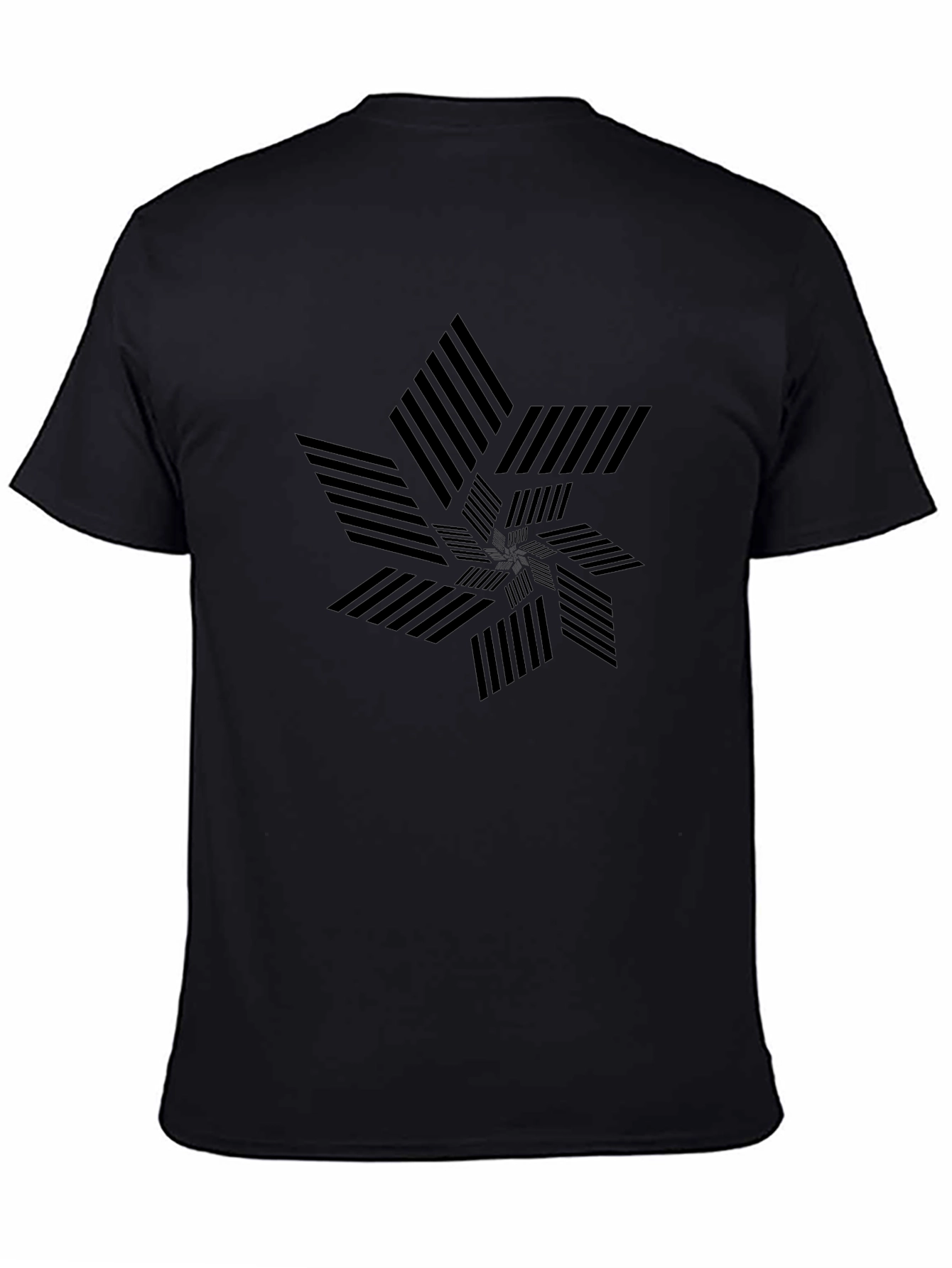Abstract Geometric Design Black T-Shirt
