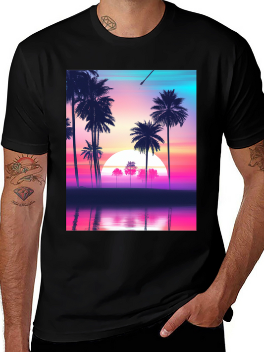 Retro Sunset Palm Tree T-Shirt