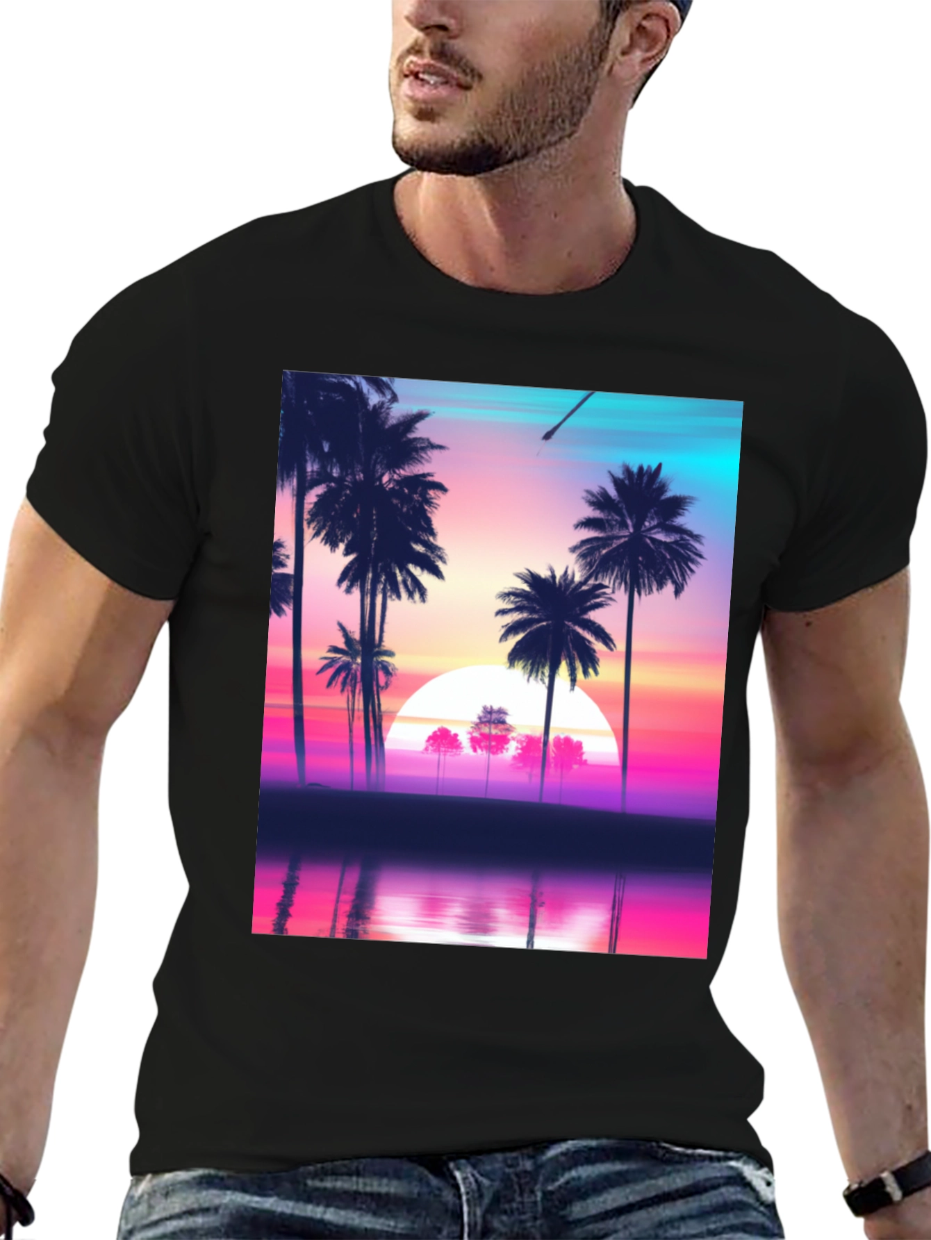Retro Sunset Palm Tree T-Shirt