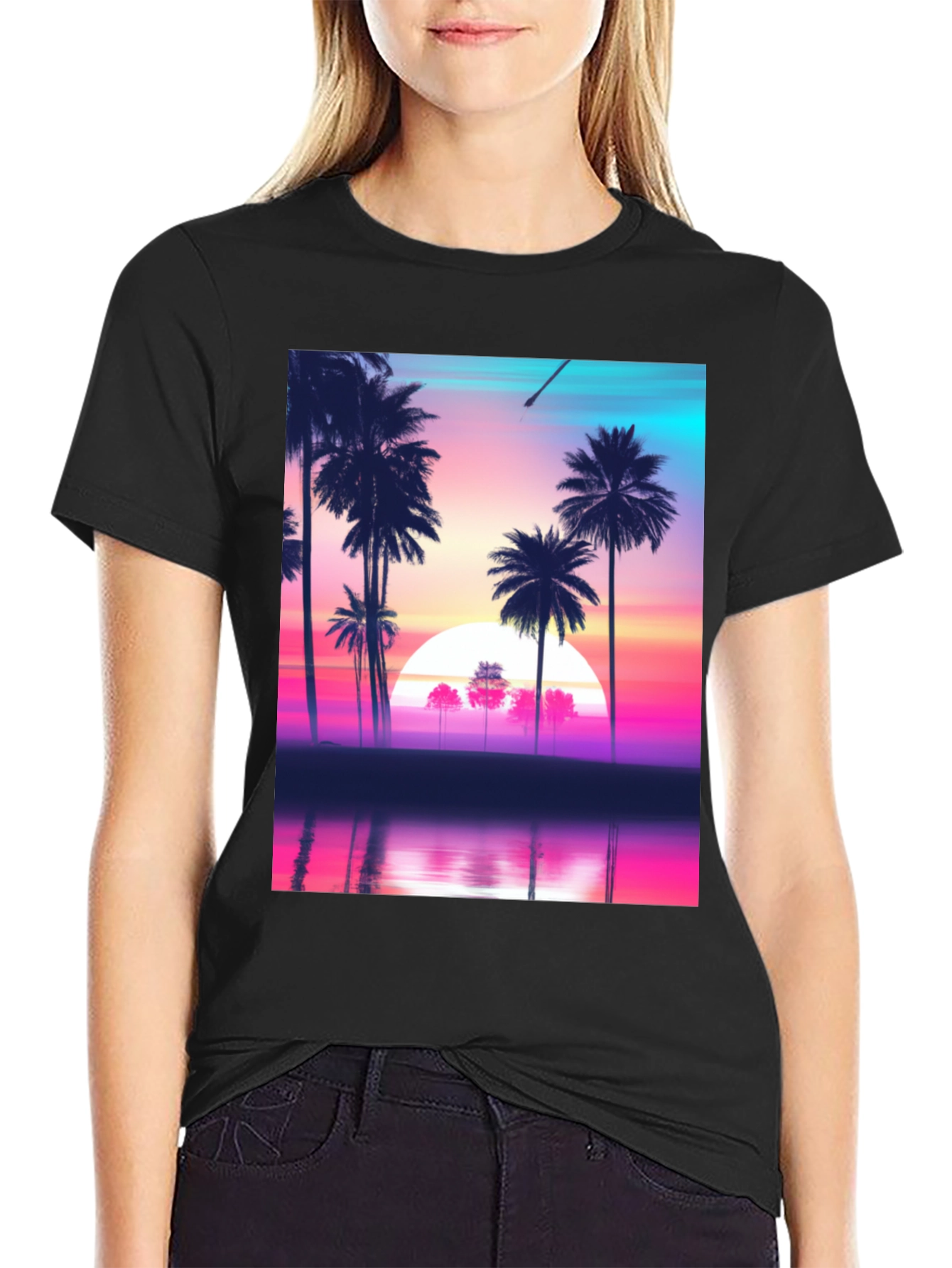 Retro Sunset Palm Tree T-Shirt