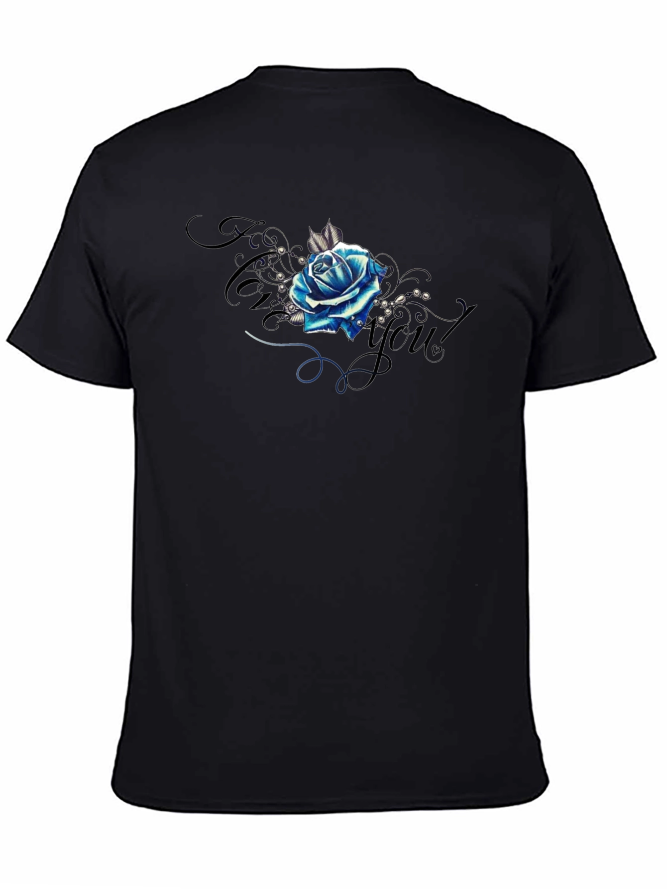 Blue Rose Graphic Tee - Stylish Mens T-Shirt