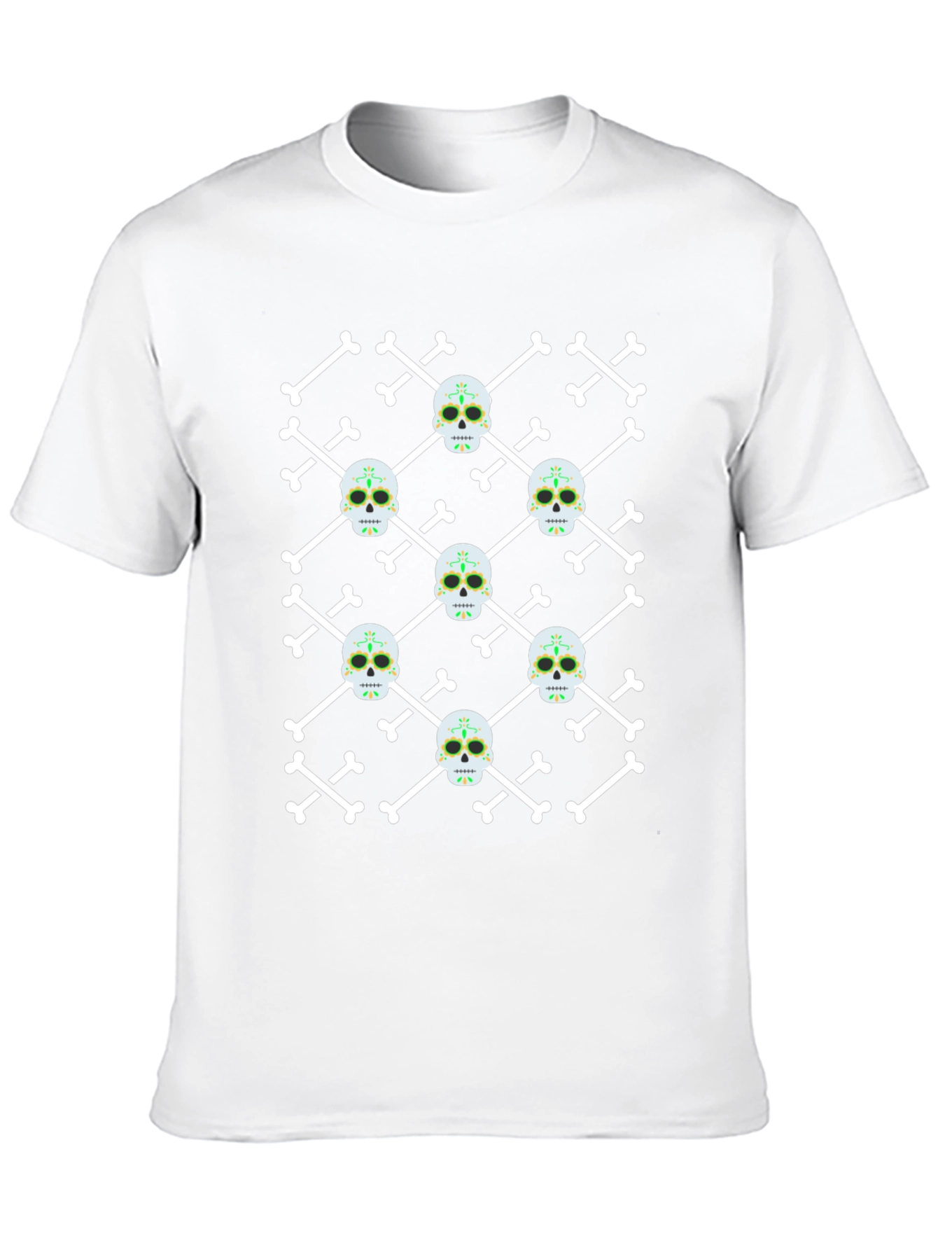 Skull and Crossbones Pattern Black T-Shirt