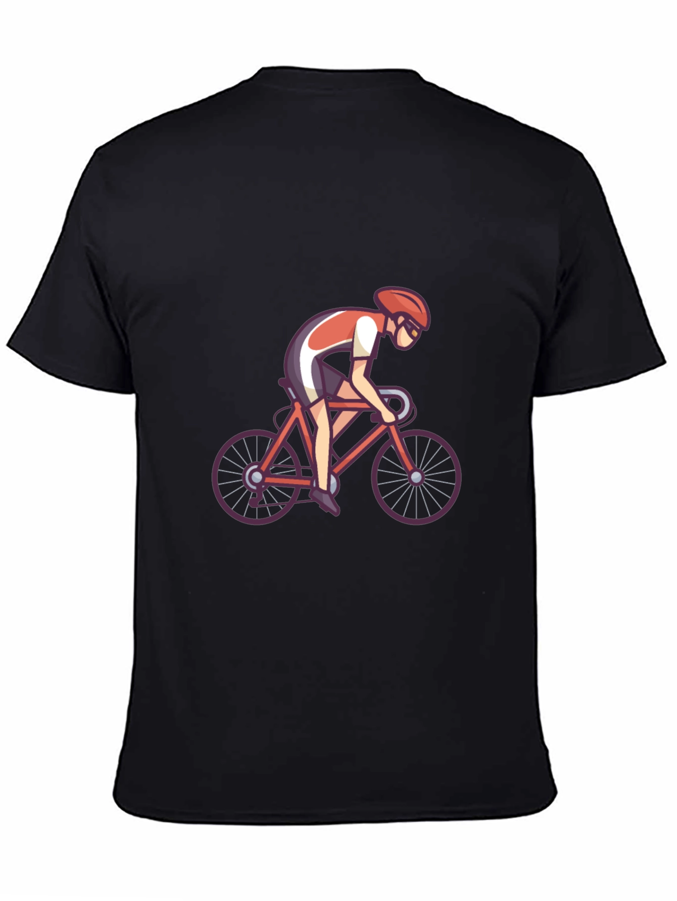 Black T-shirt with Cyclist Graphic