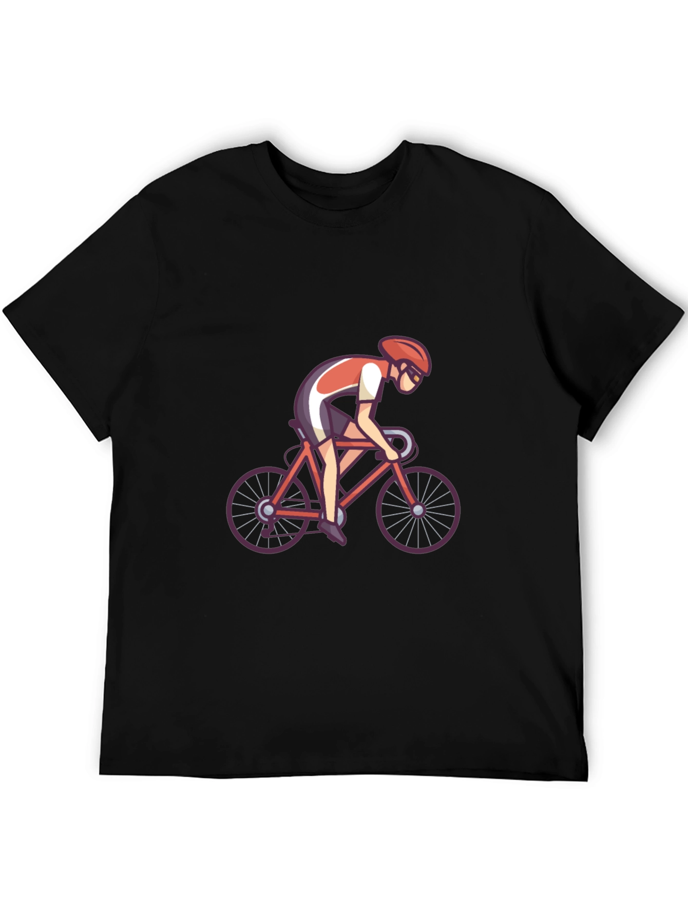 Black T-shirt with Cyclist Graphic