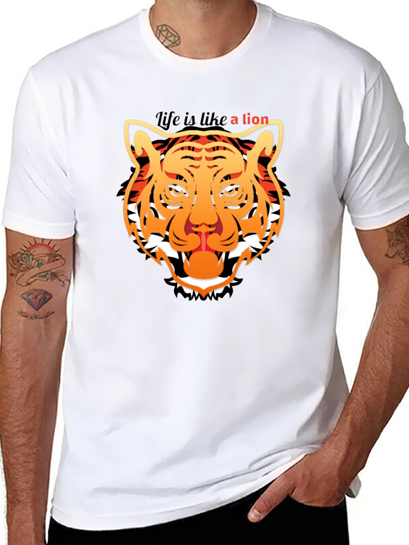 Lion Graphic Tee - Mens Black T-Shirt