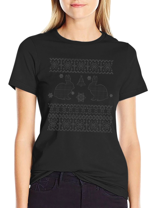 Rabbit Christmas Sweater Pattern T-Shirt