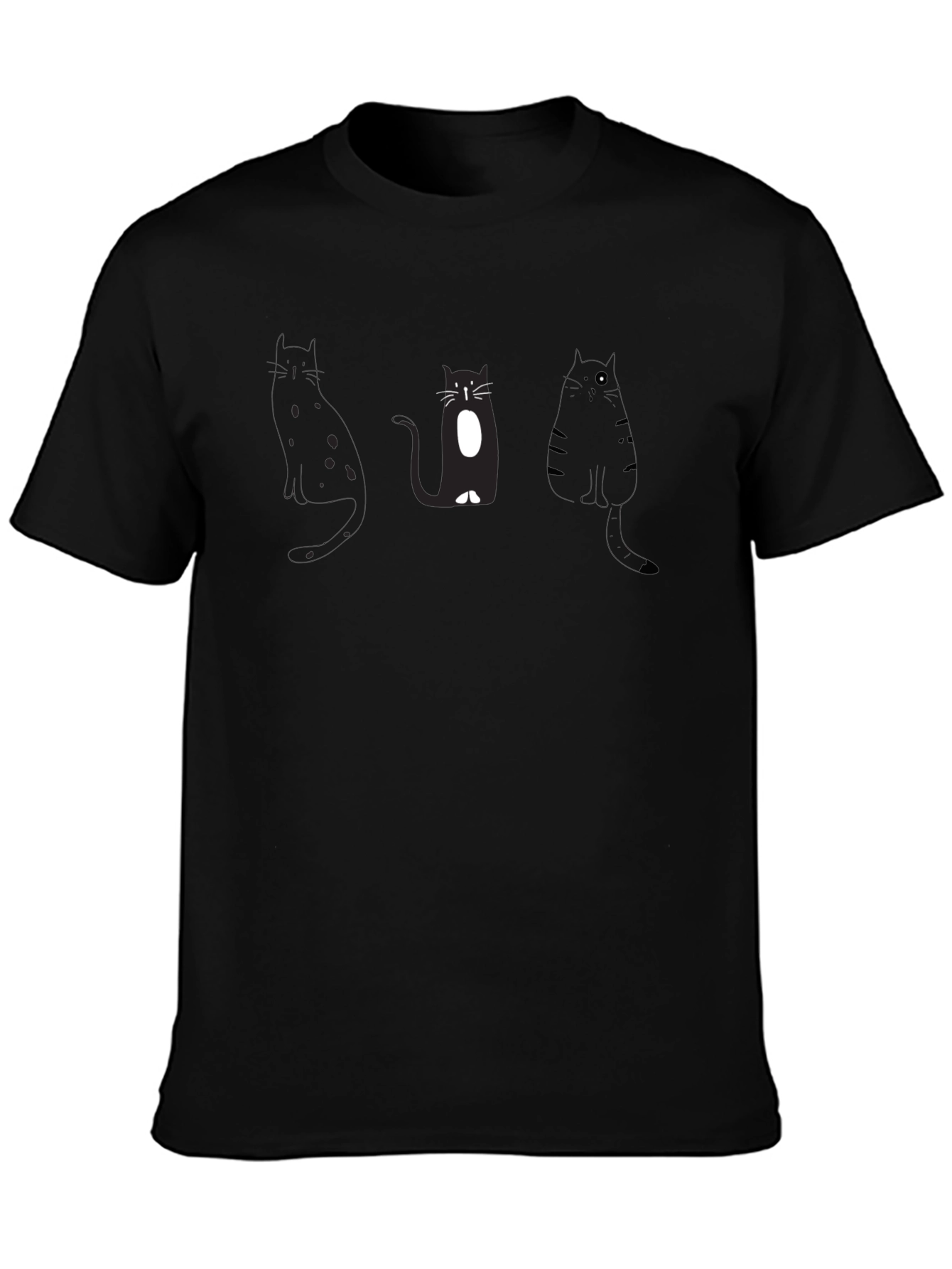 Black Cat Graphic T-Shirt - Casual Wear