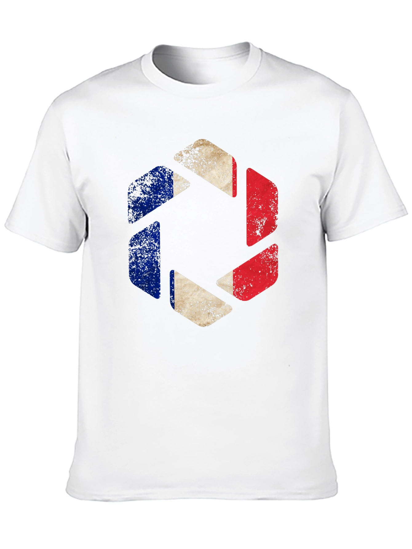 France Flag Shutter T-Shirt - Mens Black Graphic Tee