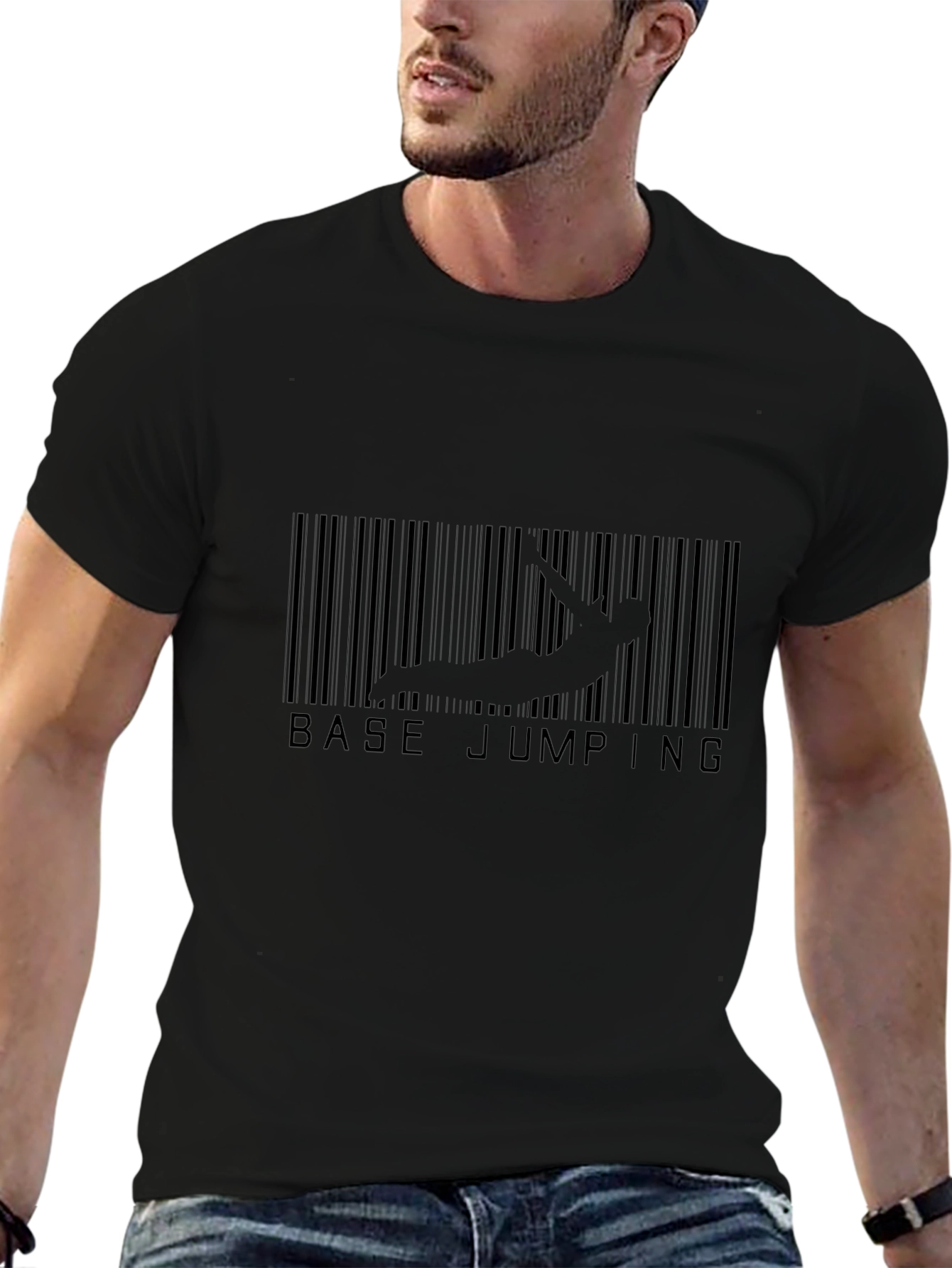 Base Jumping Barcode Graphic T-Shirt
