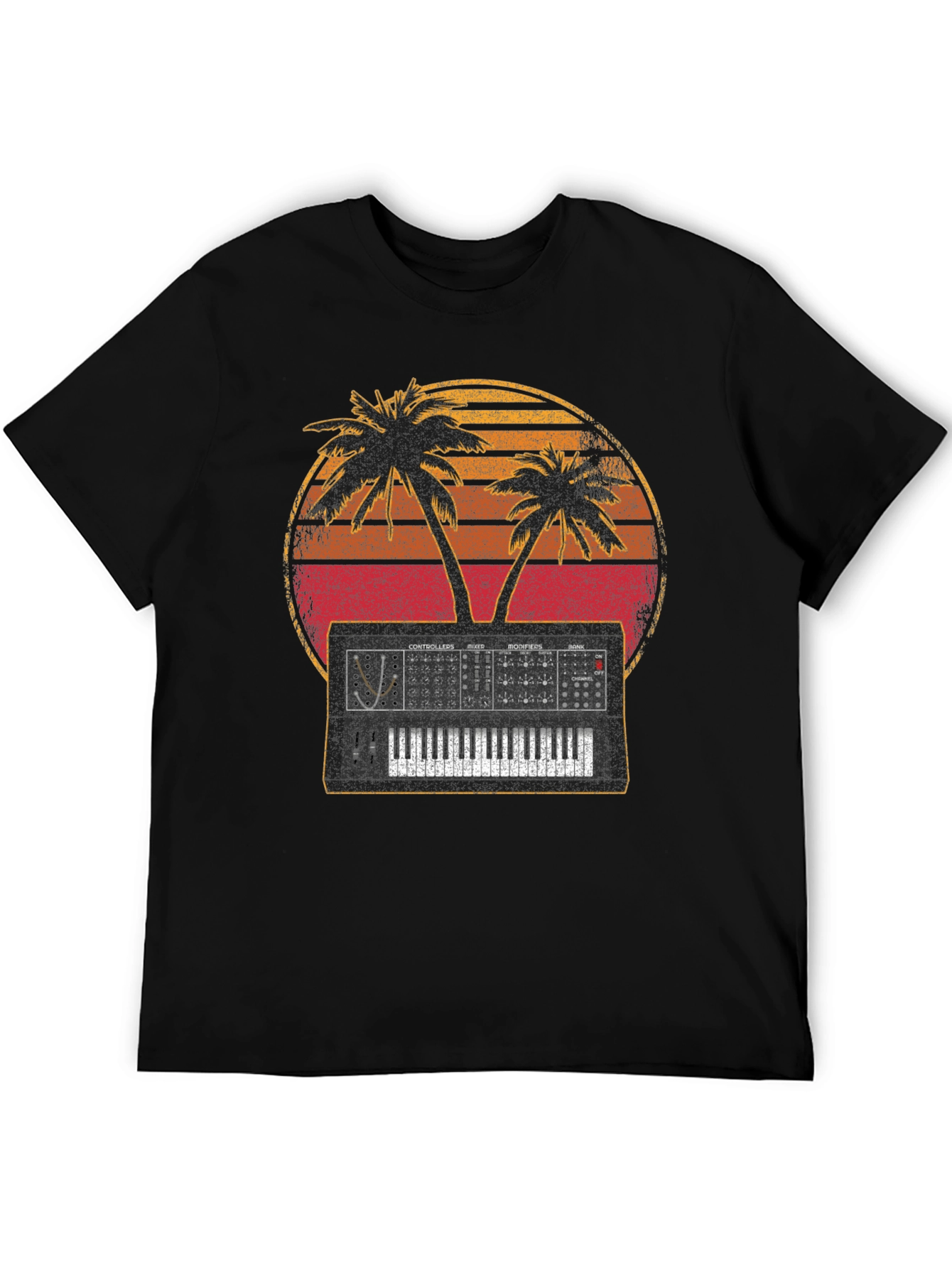 Synthwave T-Shirt Palm Tree Synthesizer Music Tee