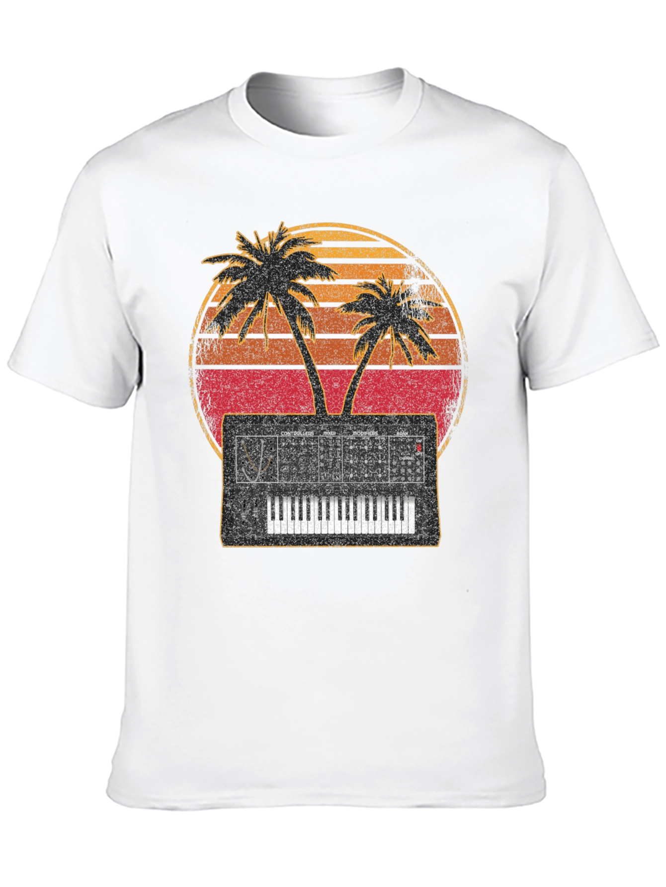 Synthwave T-Shirt Palm Tree Synthesizer Music Tee