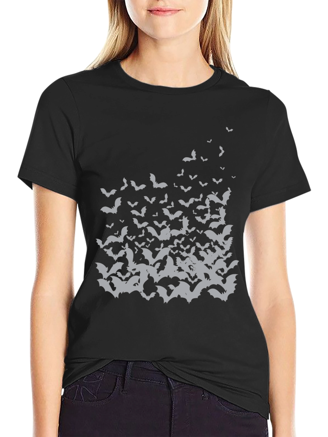 Bat Swarm Graphic Tee - Halloween Ready