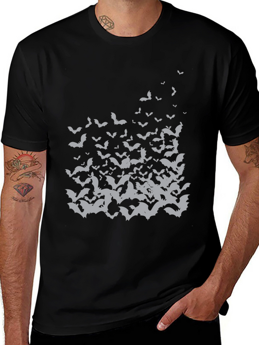 Bat Swarm Graphic Tee - Halloween Ready
