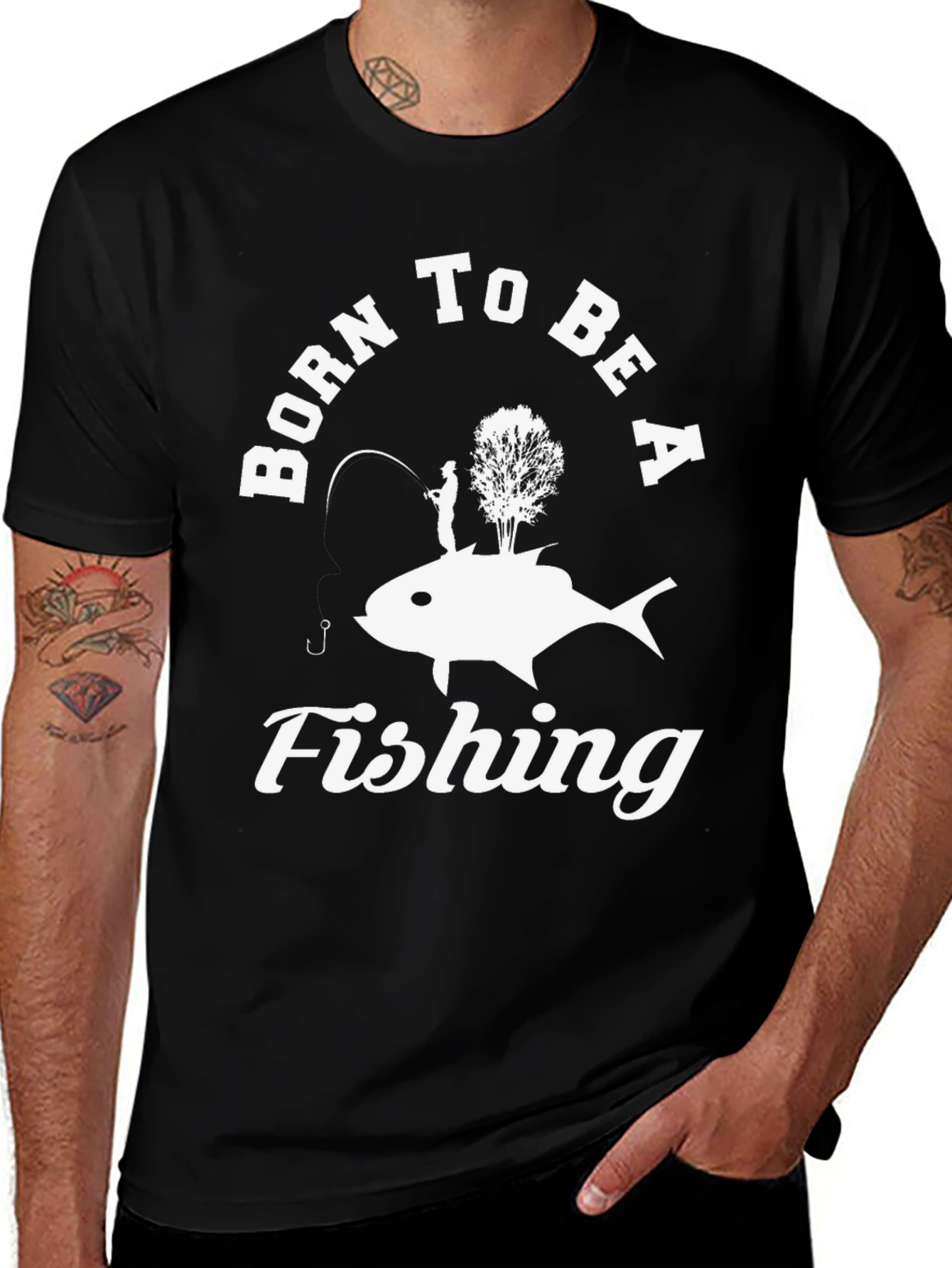 Born to be a Fishing T-Shirt - Black