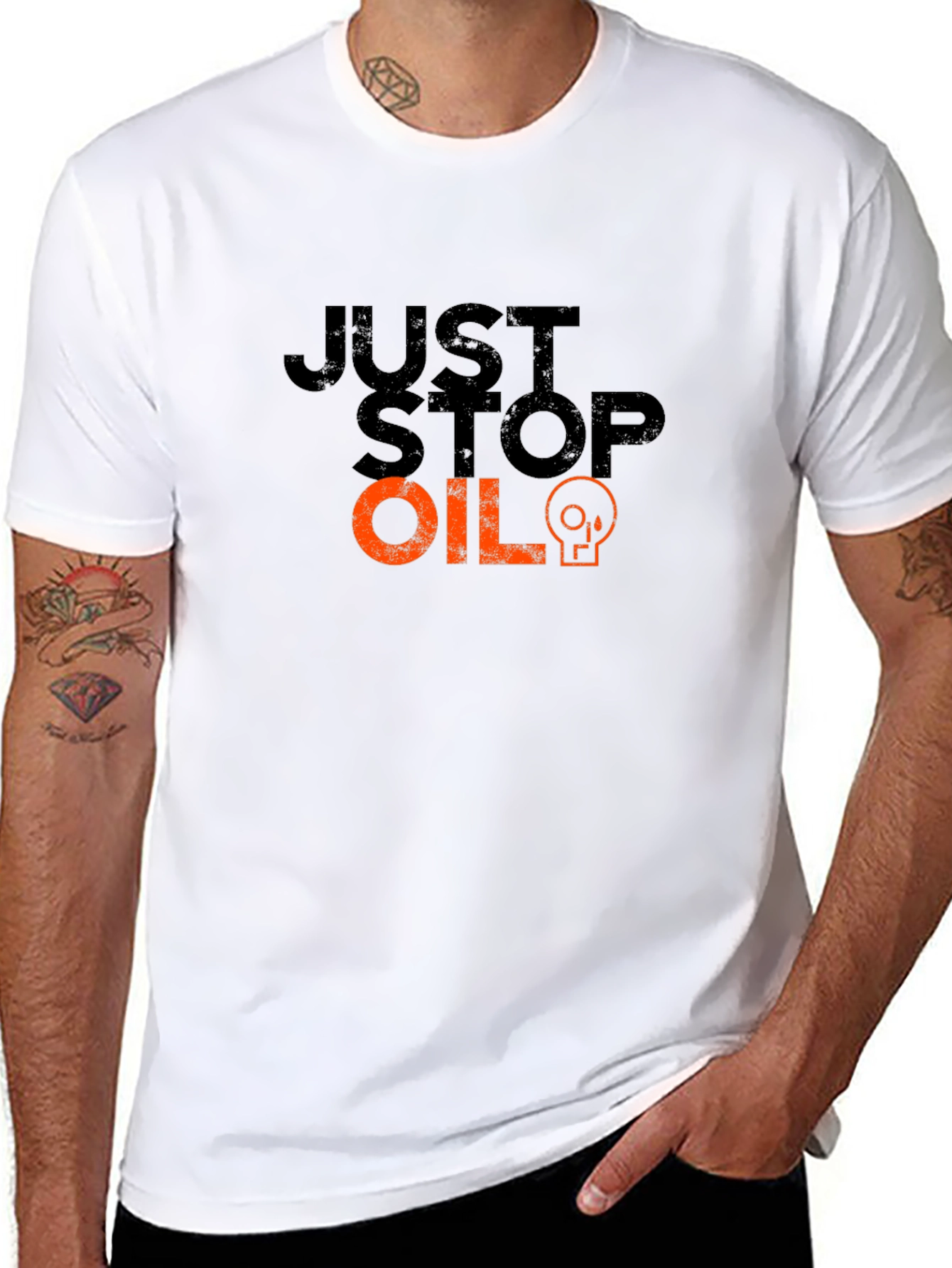 Just Stop Oil Graphic Tee - Eco Activism Shirt