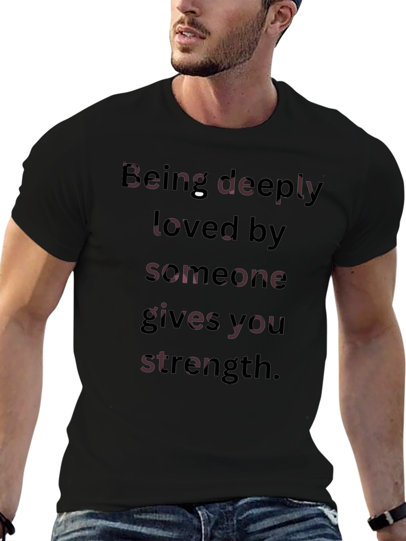 Strength Quote Tee - Deeply Loved Black T-Shirt