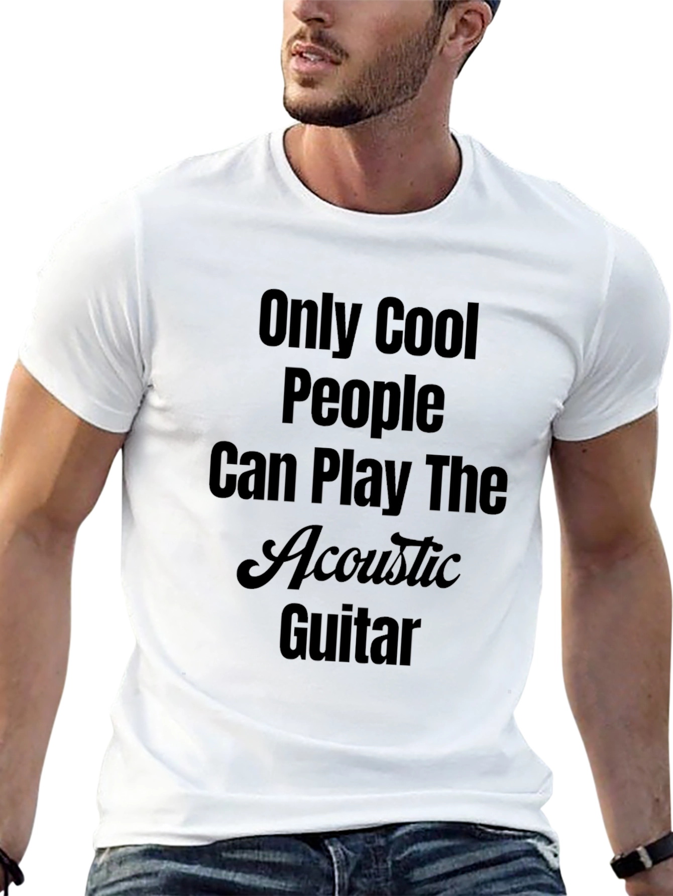 Cool People Play Acoustic Guitar Black T-Shirt