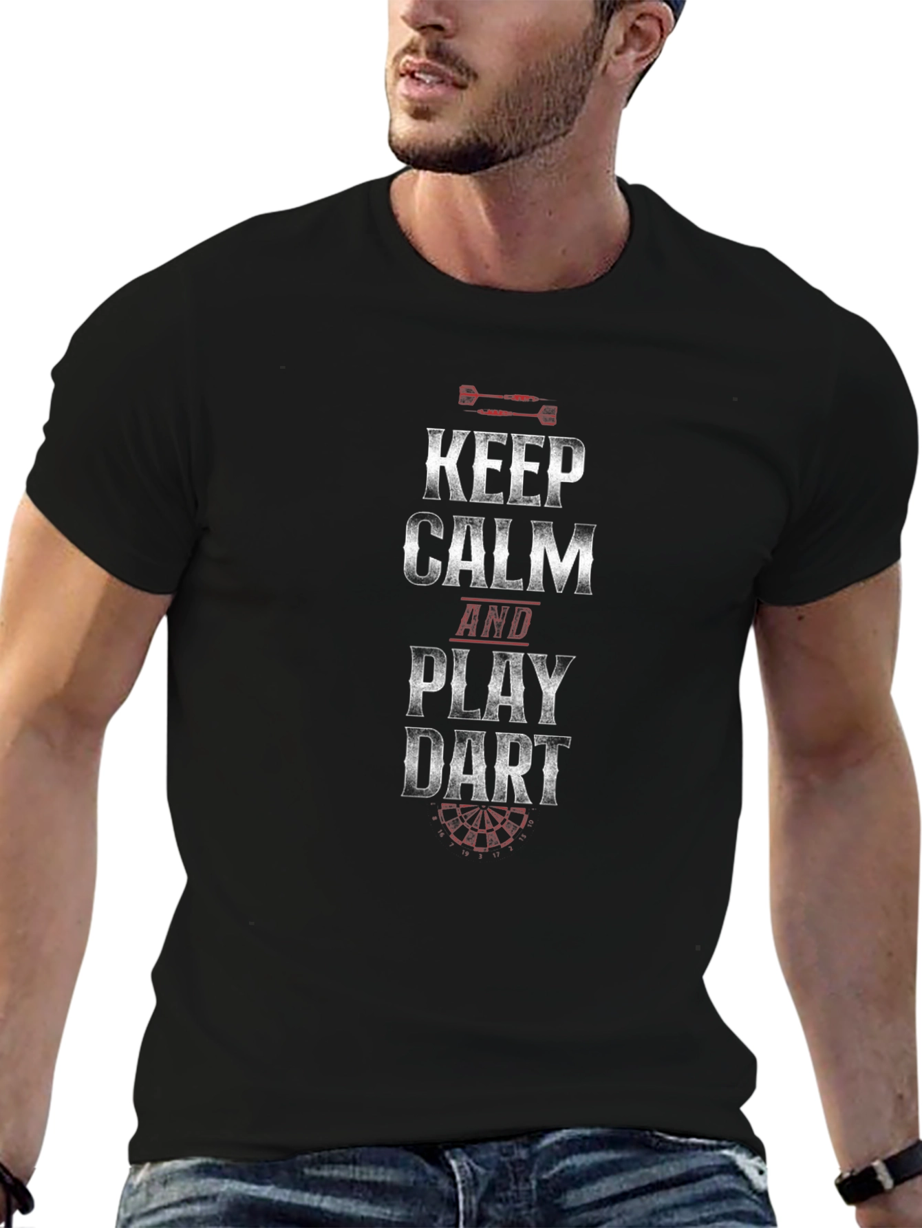 Keep Calm and Play Dart Black T-Shirt
