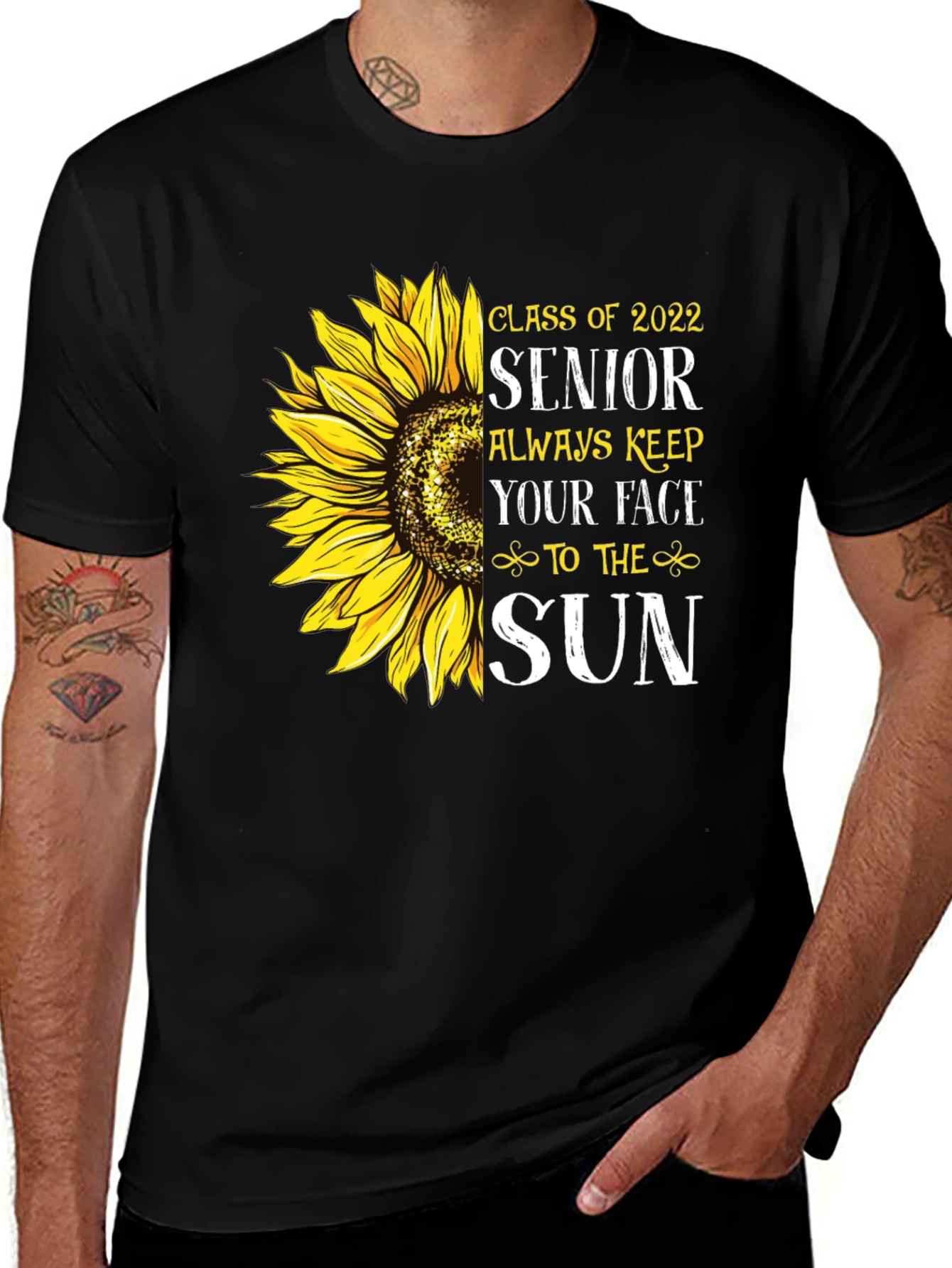 Senior 2022 Sunflower Graphic T-Shirt