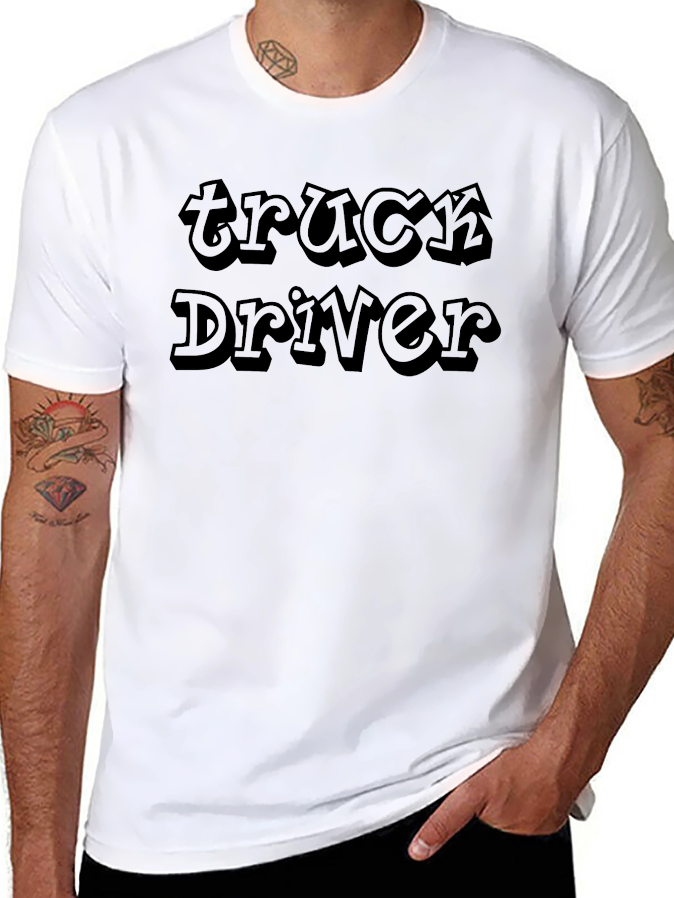 Truck Driver Graphic T-Shirt - Bold Text Design