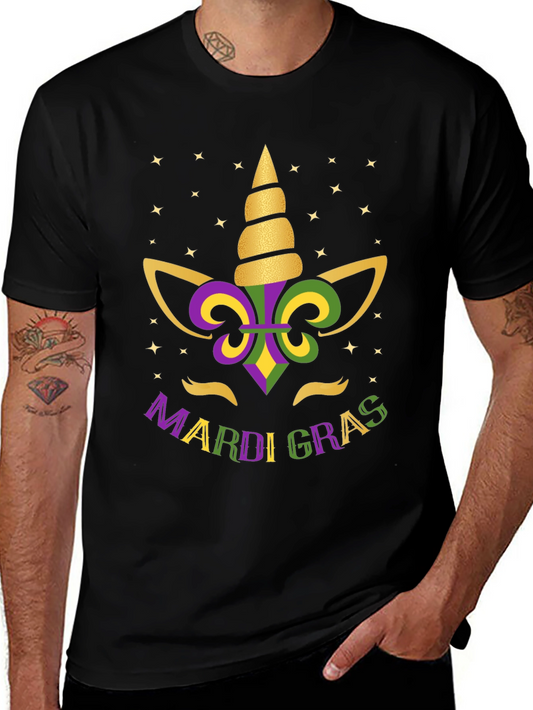Mardi Gras Unicorn T-Shirt - Black