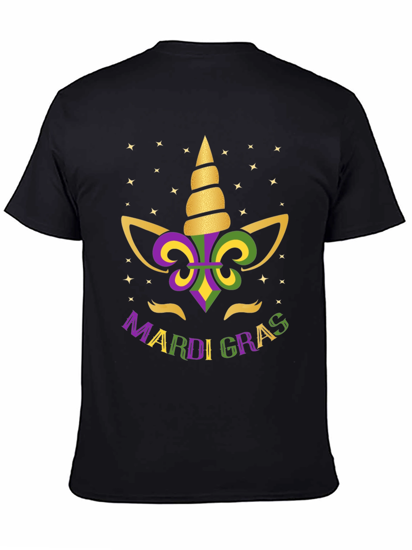 Mardi Gras Unicorn T-Shirt - Black