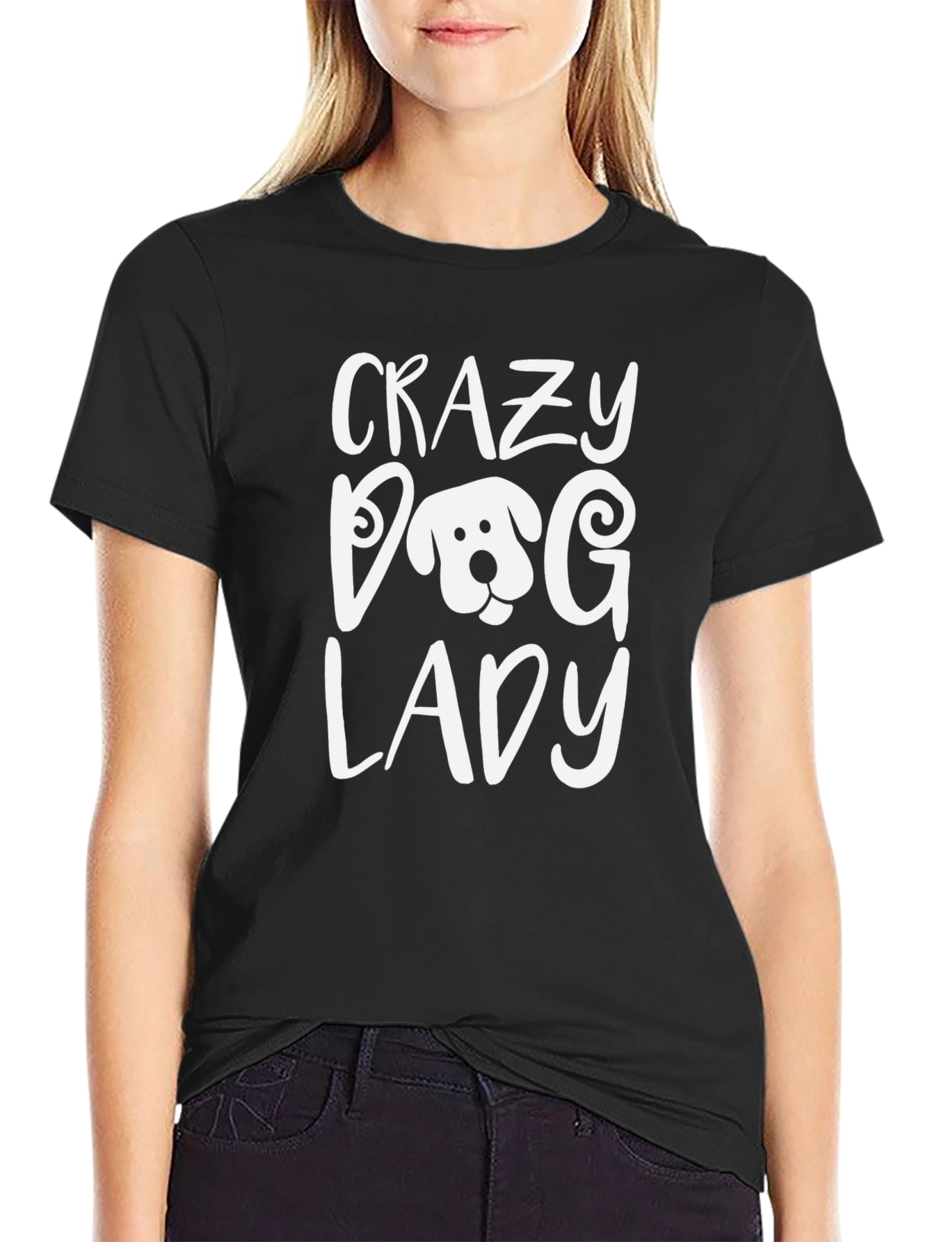 Crazy Dog Lady T-Shirt - Black