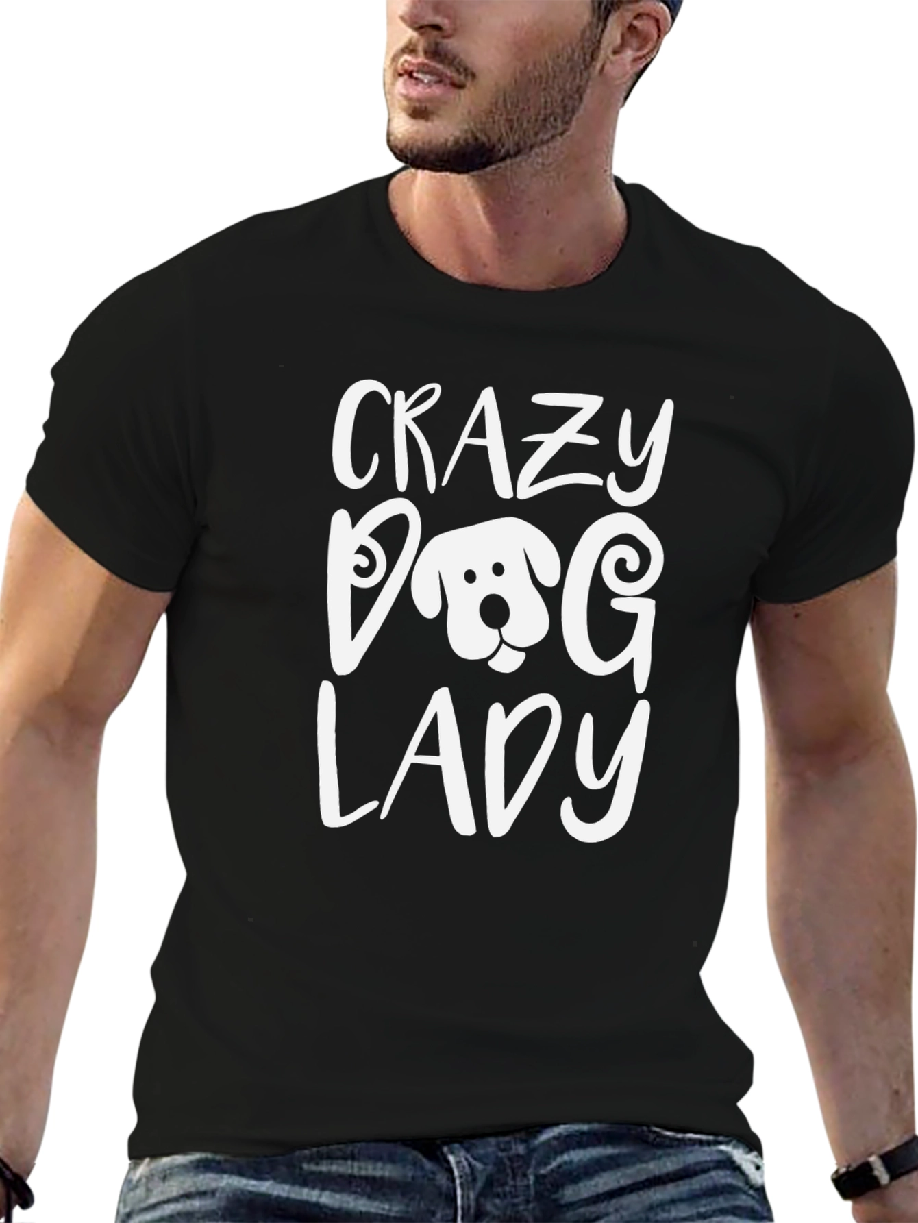 Crazy Dog Lady T-Shirt - Black