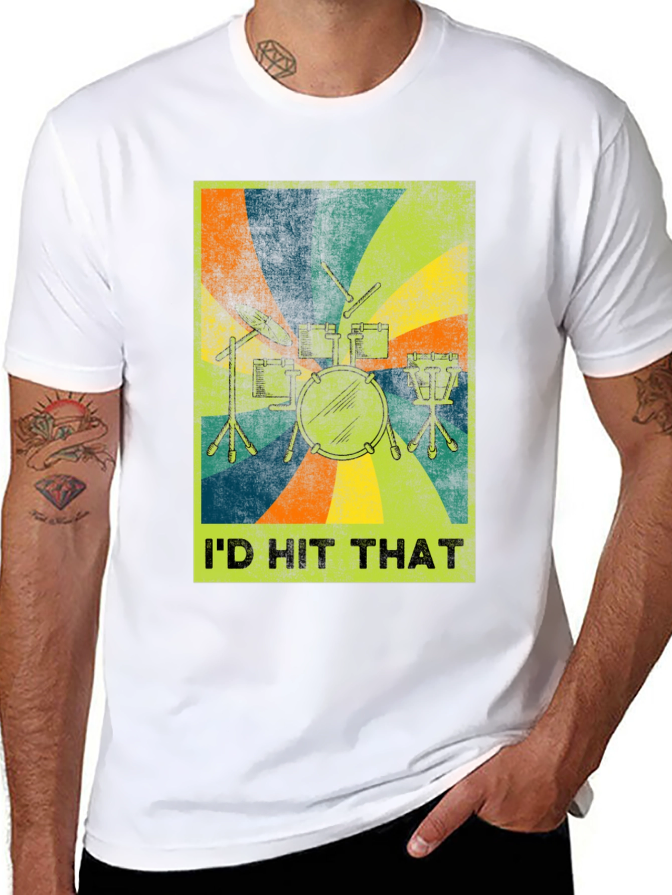 Id Hit That Drum Set Graphic Tee