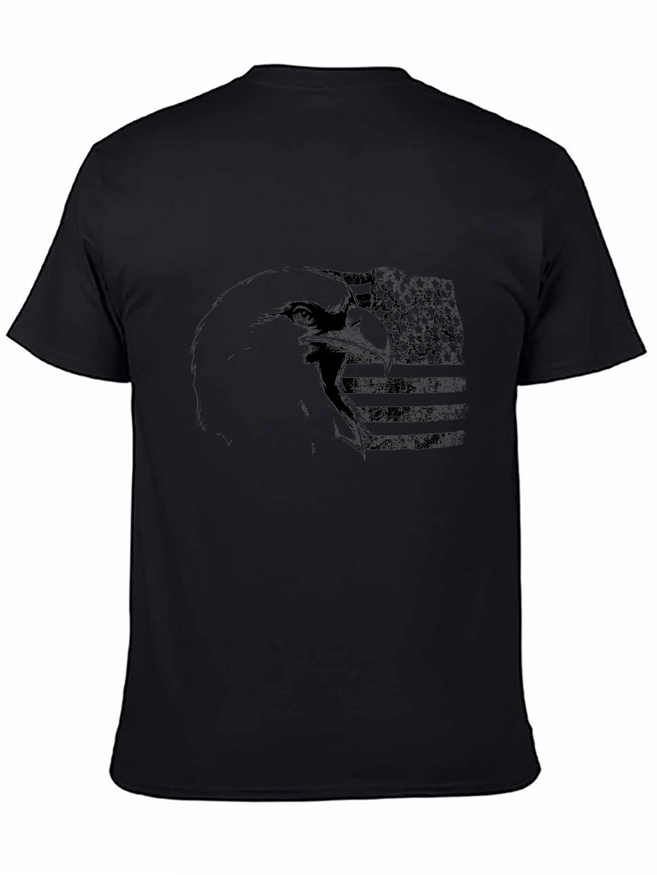 Mens Black Eagle USA Flag Graphic T-Shirt