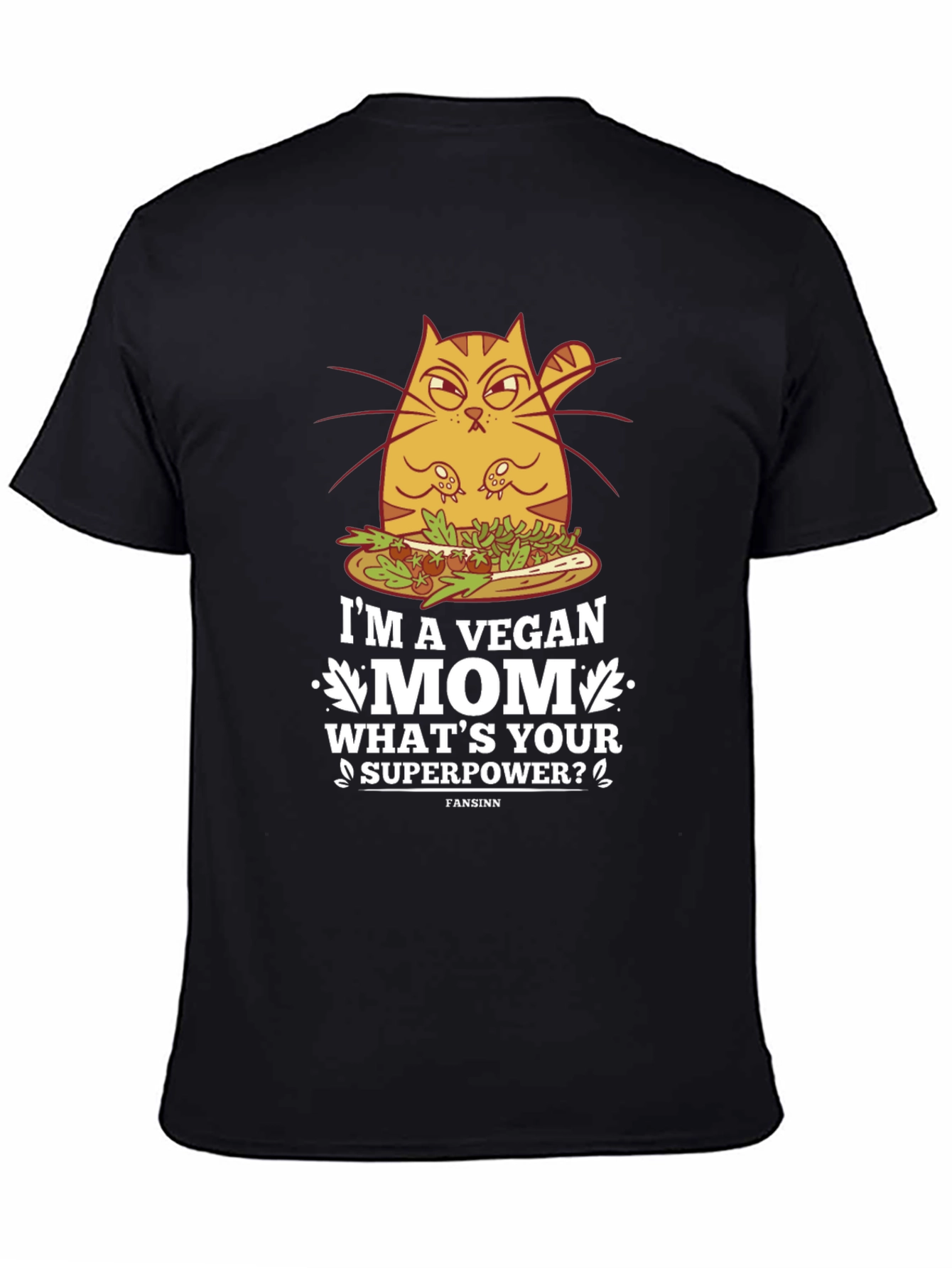 Vegan Mom T-Shirt - Funny Cat Design