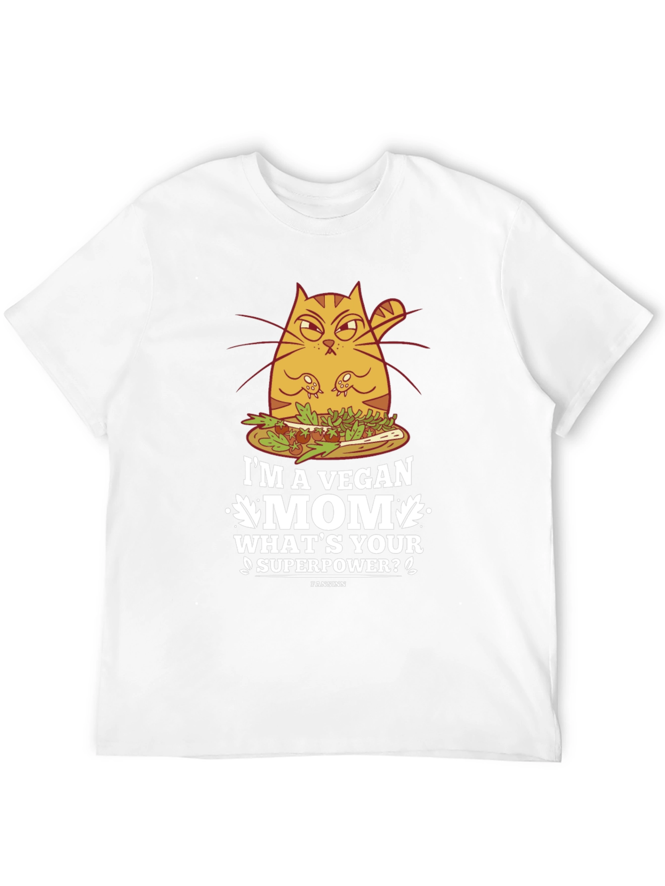 Vegan Mom T-Shirt - Funny Cat Design