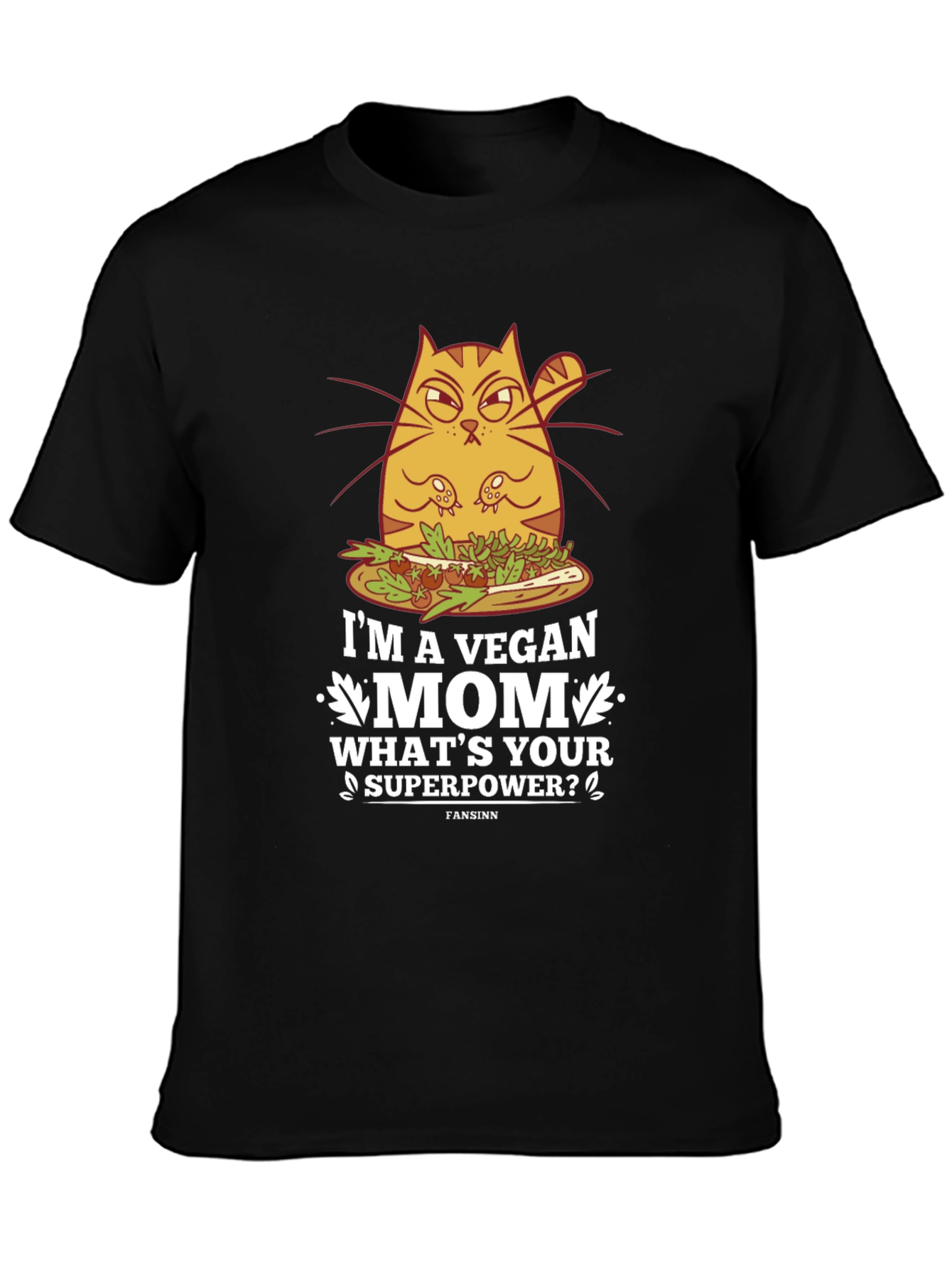 Vegan Mom T-Shirt - Funny Cat Design