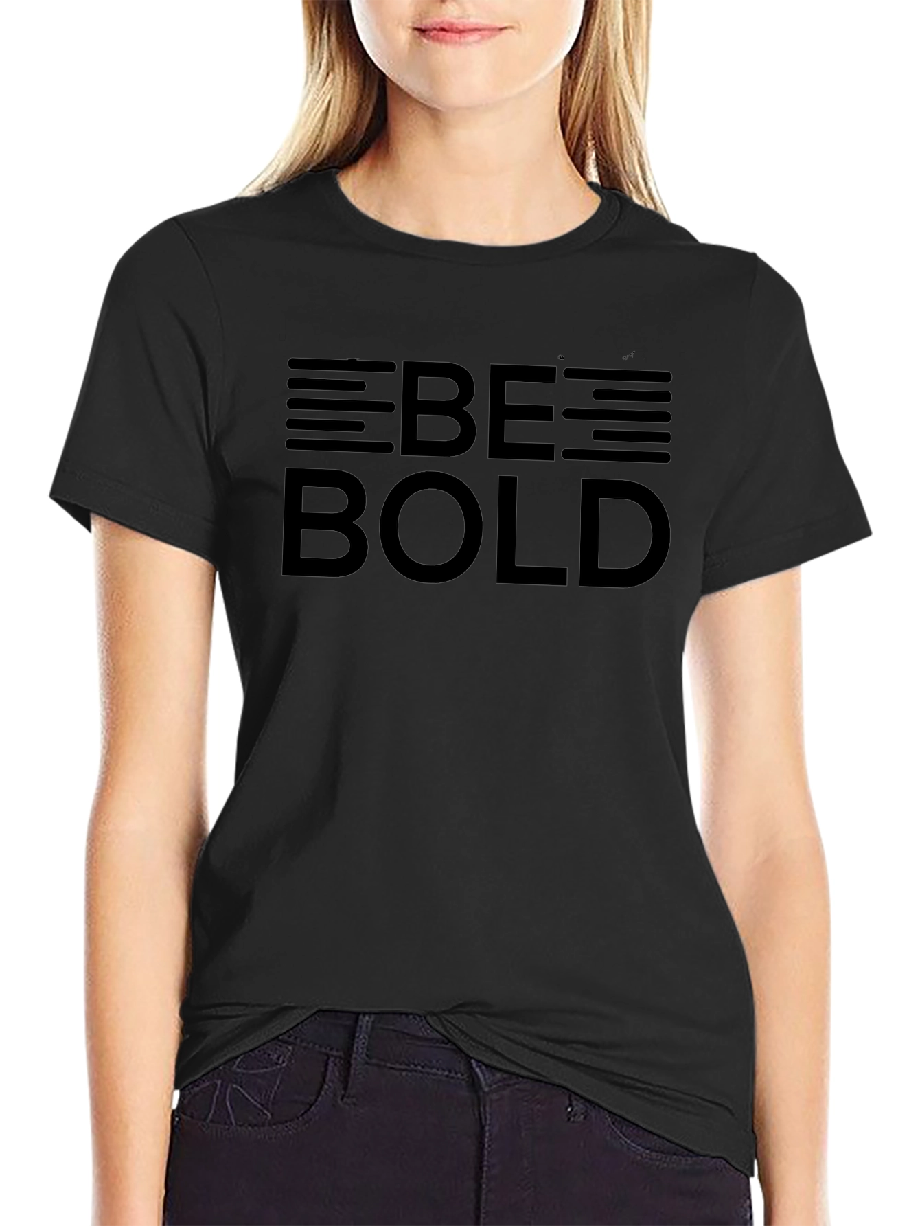 Be Bold Graphic Tee - Black Cotton T-Shirt
