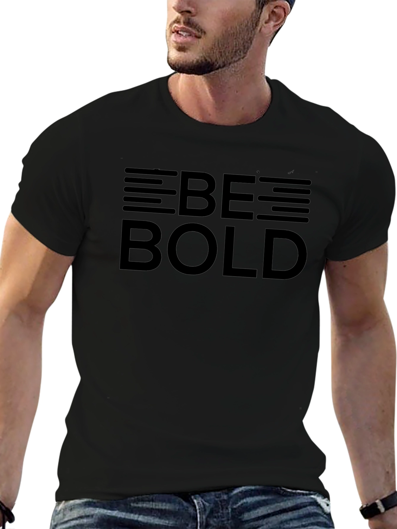 Be Bold Graphic Tee - Black Cotton T-Shirt
