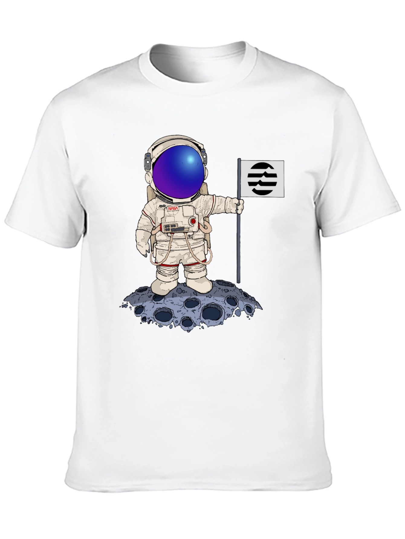 Astronaut Flag T-Shirt - Space Graphic Tee