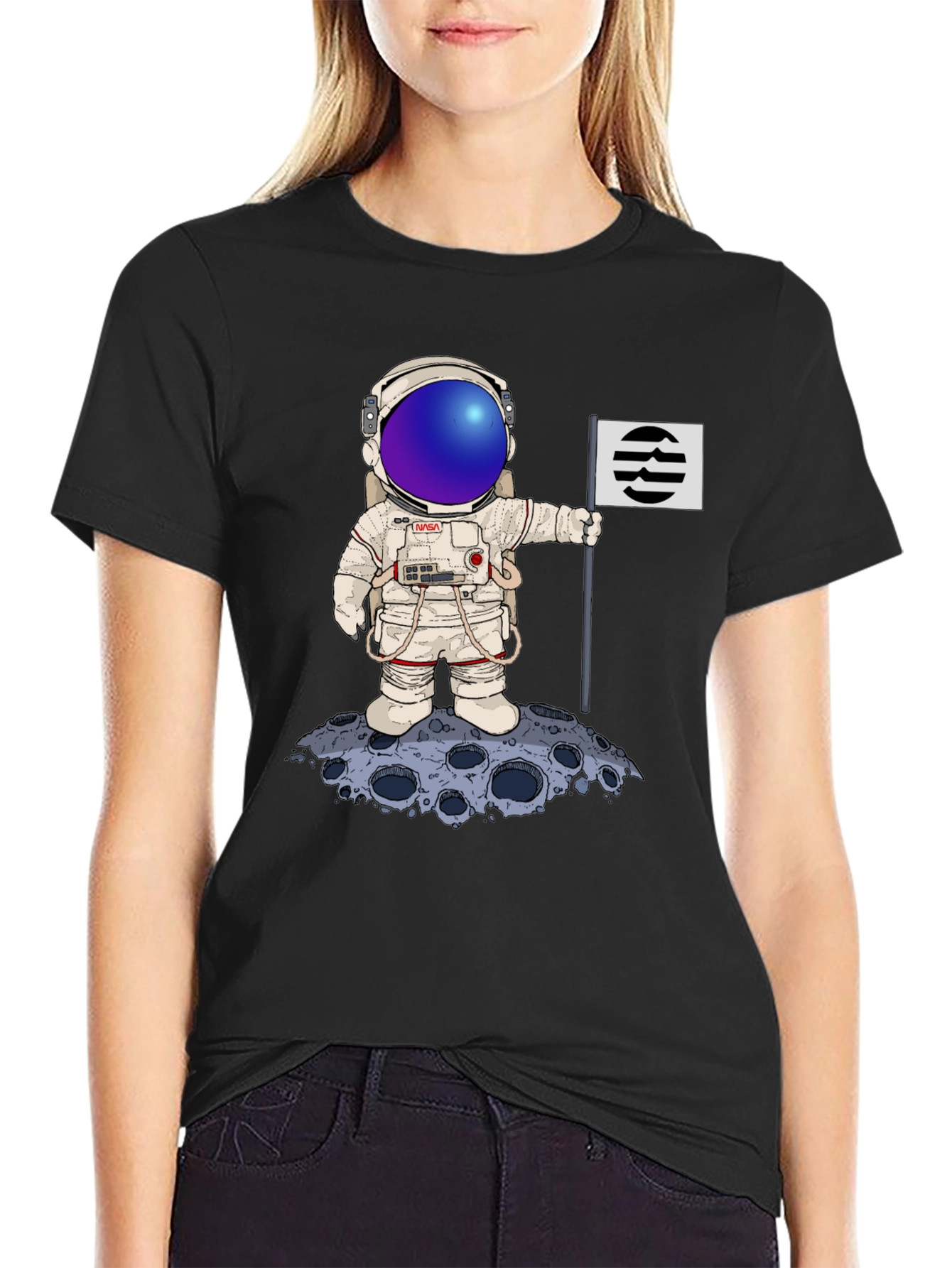 Astronaut Flag T-Shirt - Space Graphic Tee