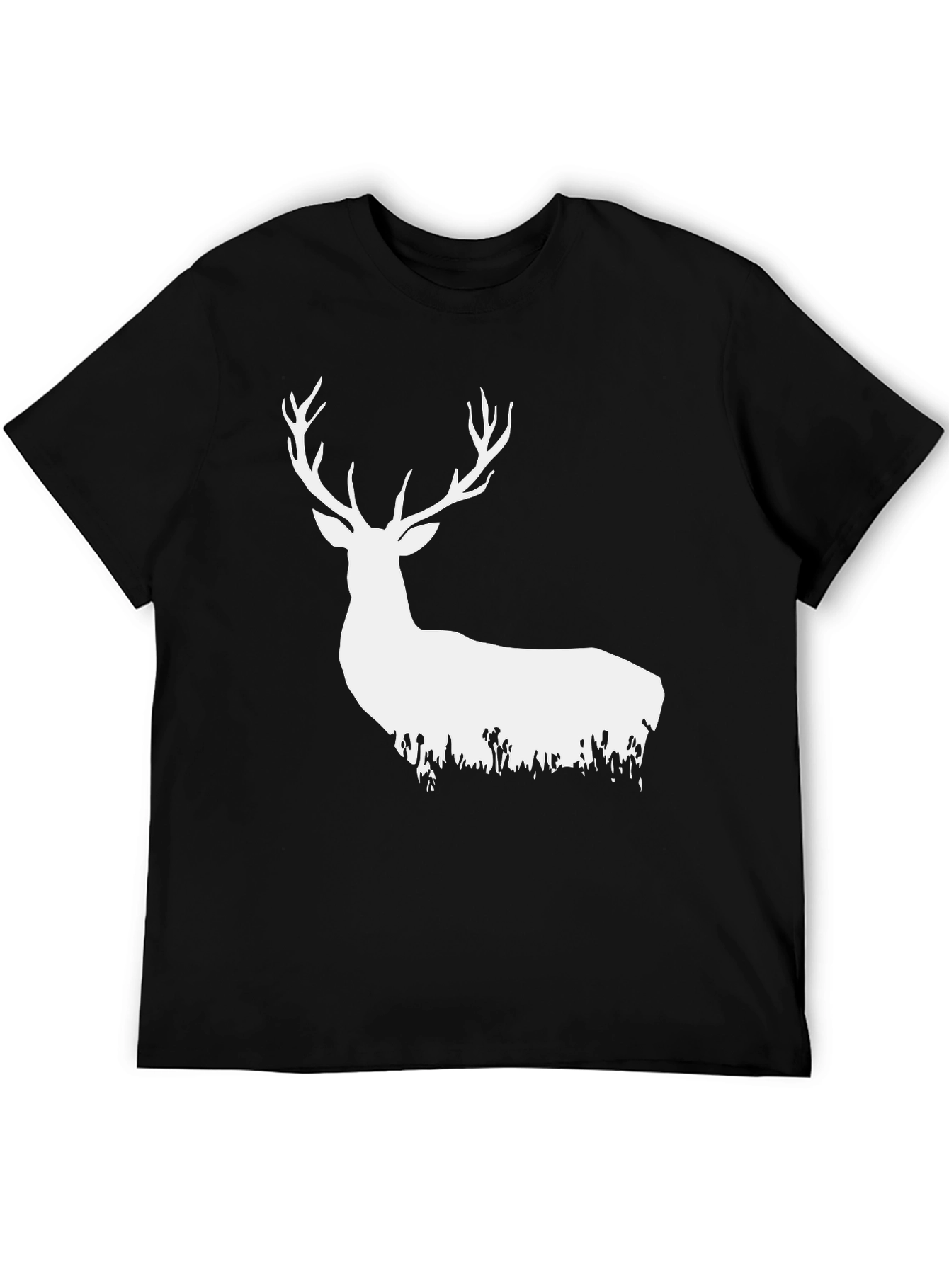 Deer Silhouette Graphic Tee - Black