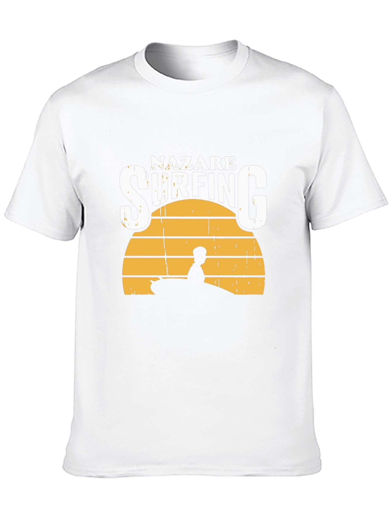 Nazare Surfing T-Shirt - Sunset Design